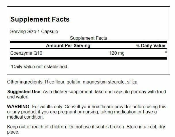 Swanson CoQ10 120mg - Heart Health & Energy Support (2x100 capsules) - Image 2