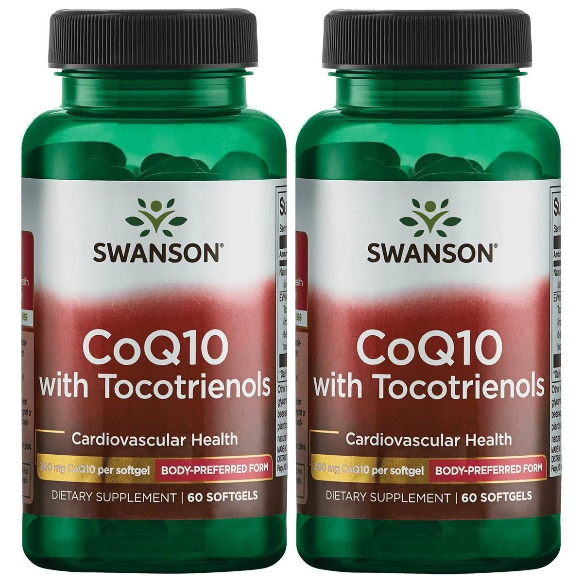 Swanson Coq10 with Tocotrienols 200 mg 60 Sgels (2 Pack)