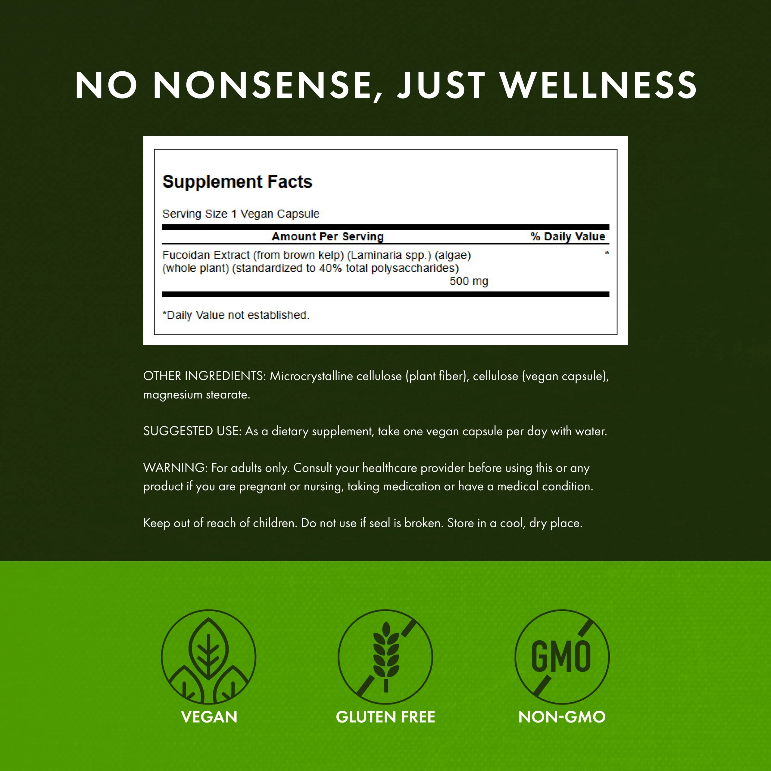 Swanson Fucoidan Extract 500mg - Immune Support (60 Veggie Caps) 2 Pack - Image 3