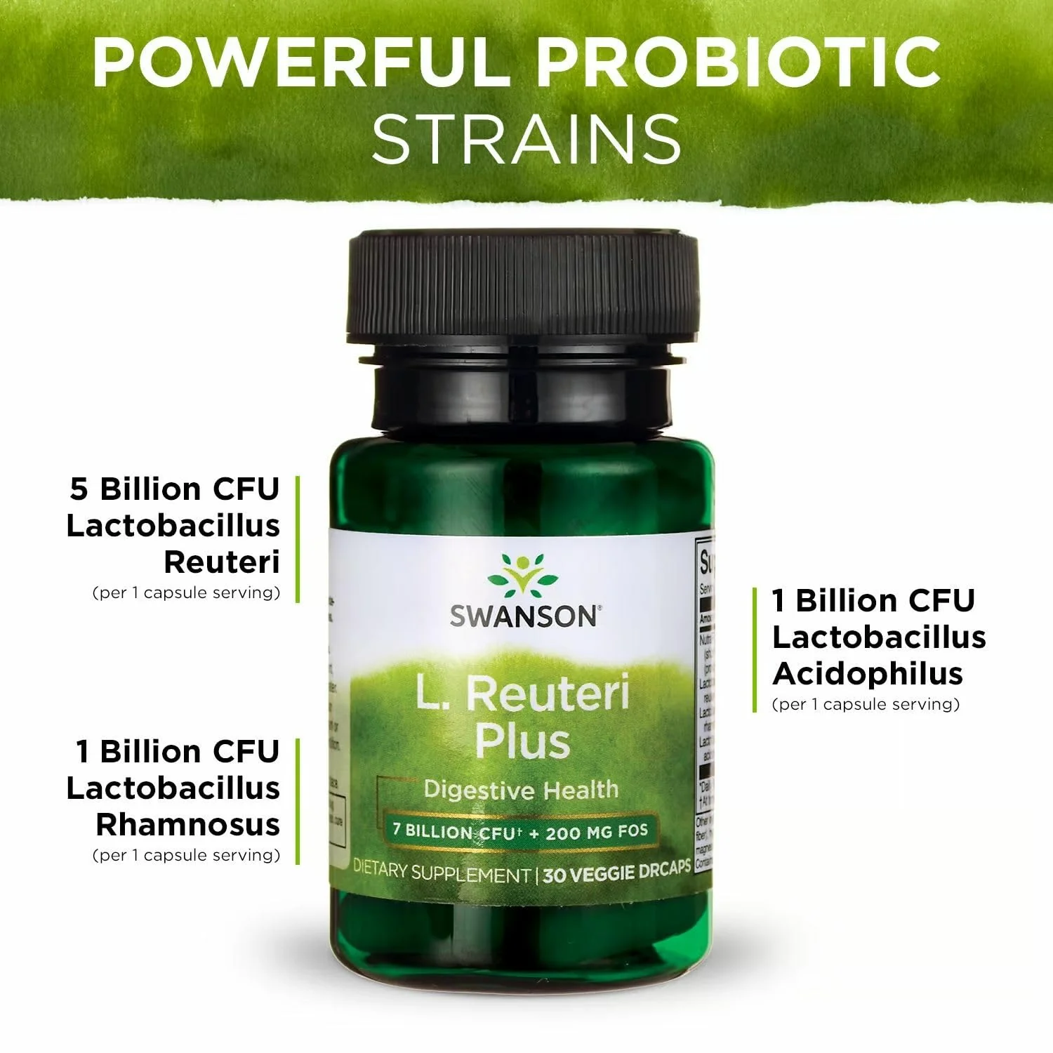 Swanson L. Reuteri Probiotic Plus with L. Rhamnosus, L. Acidophilus & FOS Prebiotic – 7B CFU per Capsule, 30 Veggie Capsules (4 Pack) - Image 6