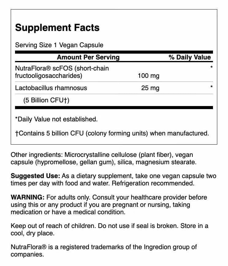Swanson Lactobacillus Rhamnosus with FOS - Probiotic Supplement 5 Billion CFU - 3-Pack (60 Veggie Caps) - Image 9