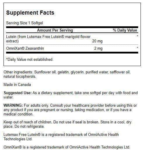 Swanson Lutein & Zeaxanthin Synergistic Eye Health – 60 Softgels (4 Pack) - Image 2