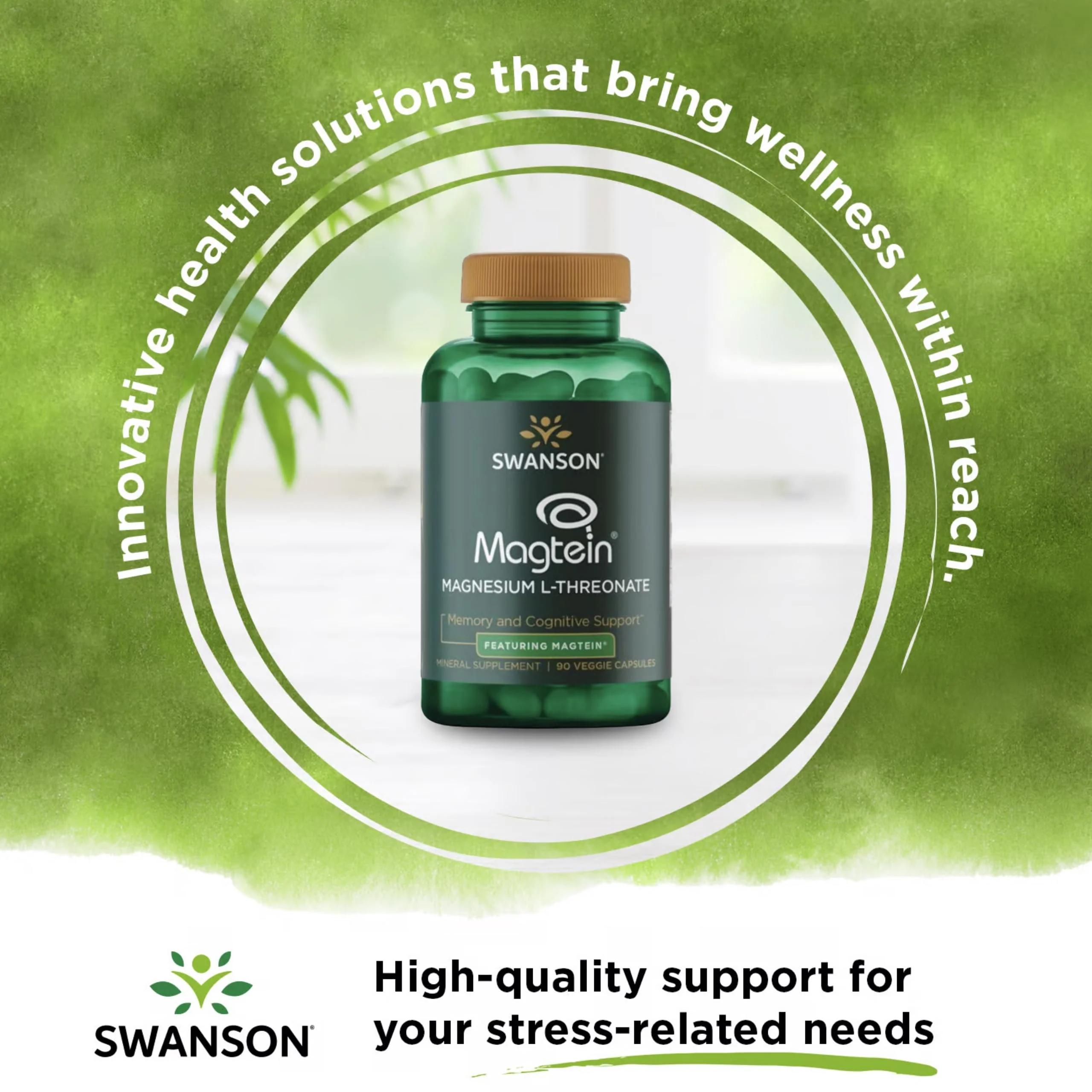 Swanson Magnesium L-Threonate – Brain Health Mineral Supplement (90 Veggie Capsules) 2-Pack - Image 2