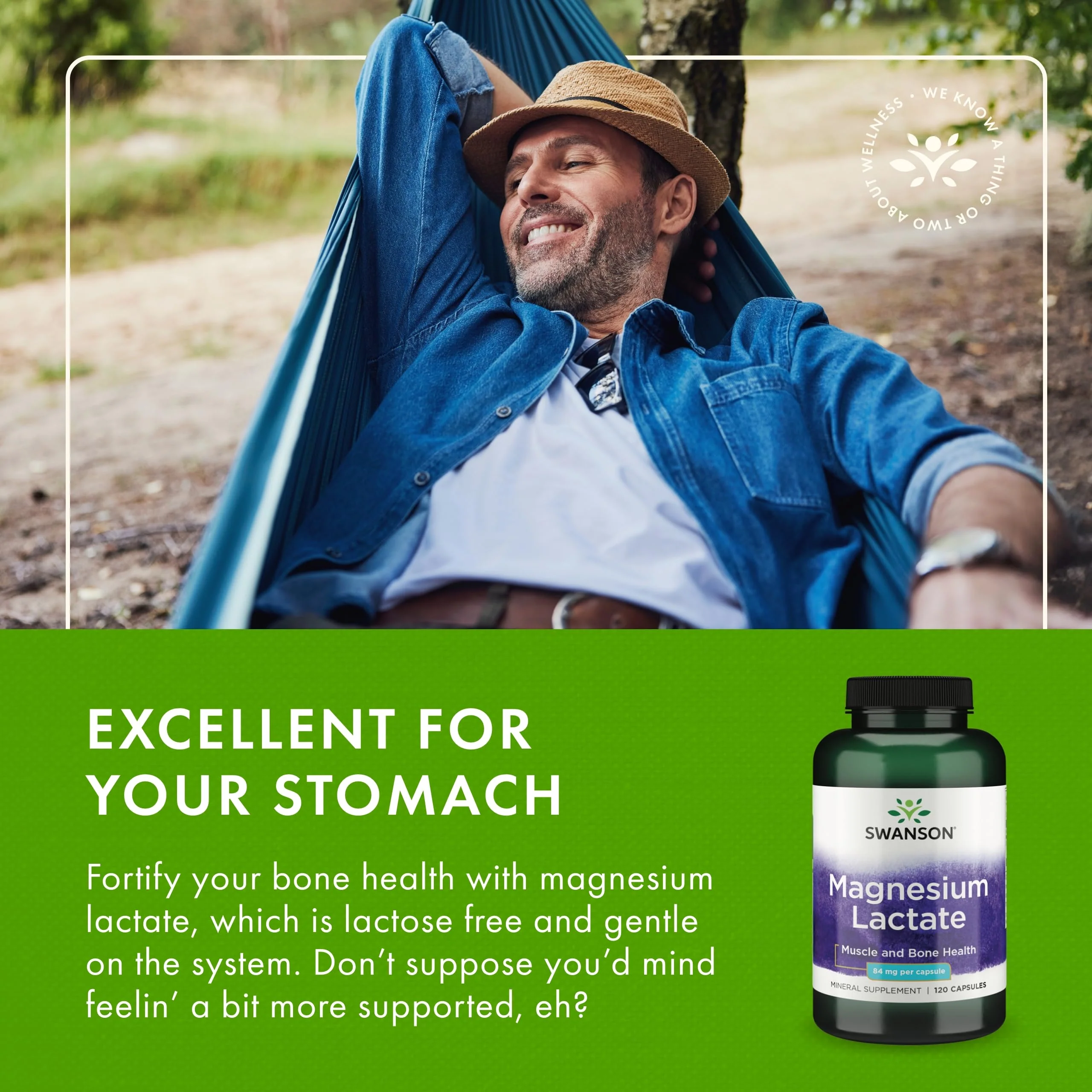 Swanson Magnesium Lactate - Lactose-Free Magnesium with Gentle Absorption | 4-Pack (480 capsules) - Image 3