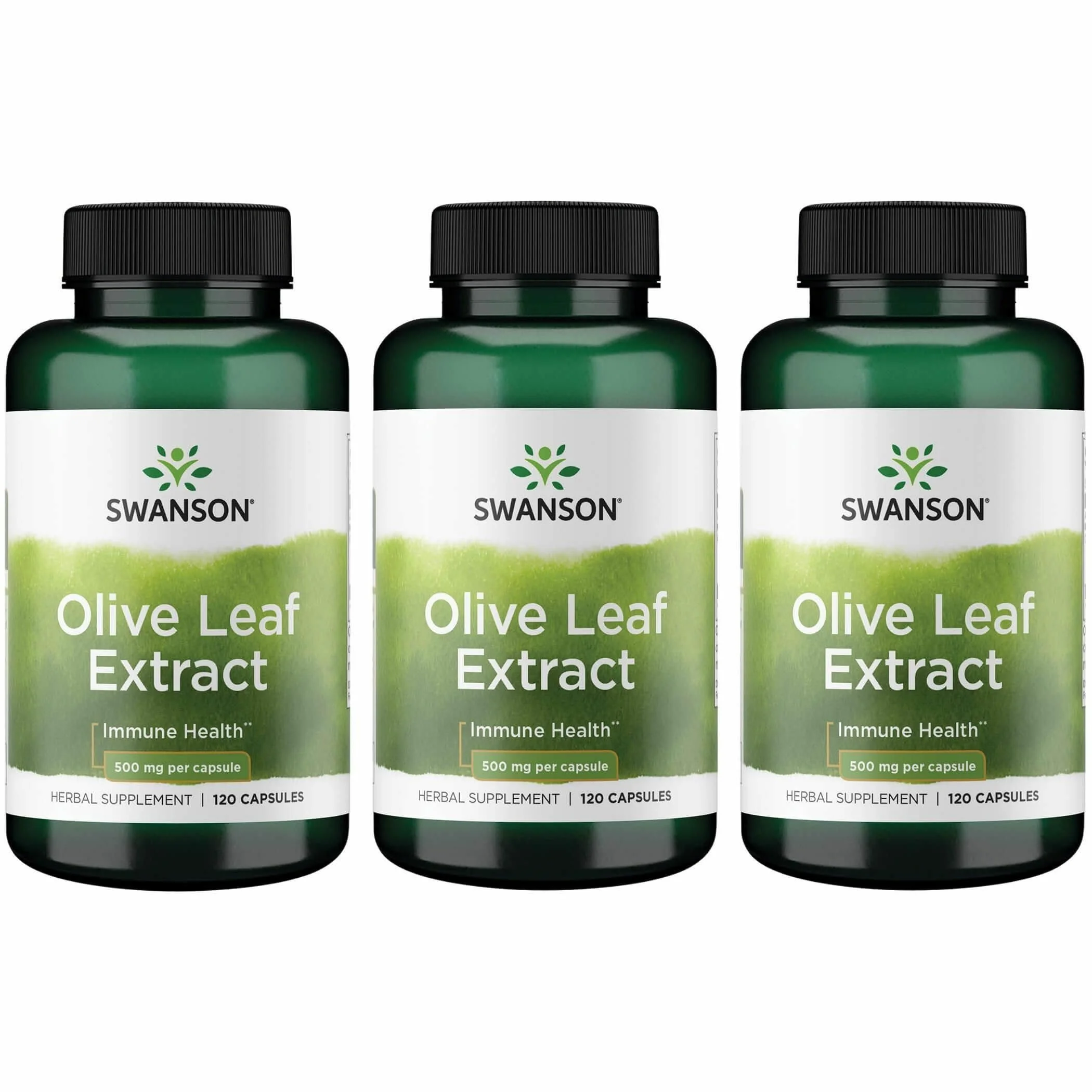 Swanson Olive Leaf Extract Capsules with 20% Oleuropein – 3 Bottles (120 Capsules each, 500 mg) - Image 8