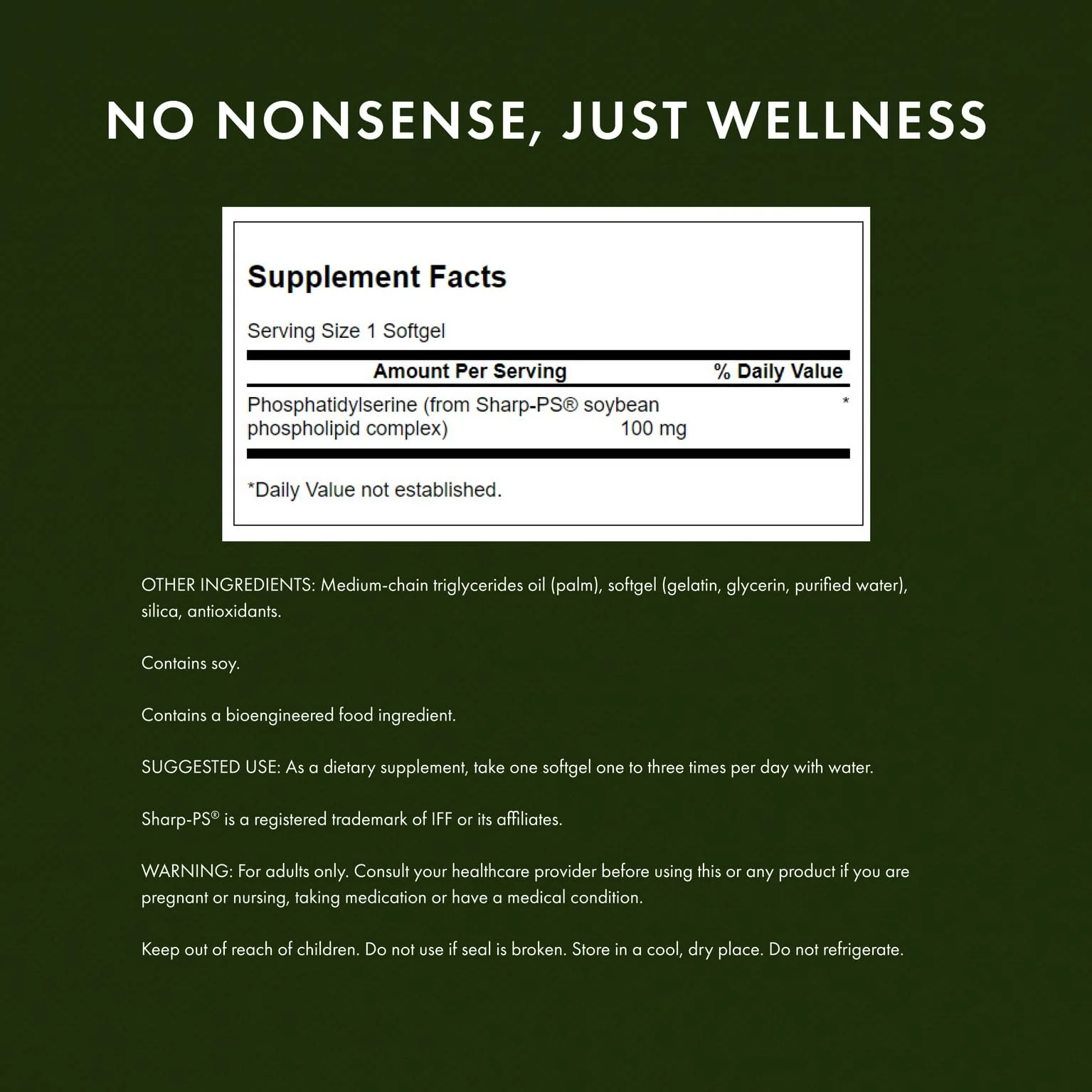 Swanson Phosphatidylserine 100 mg 90 Sgels (3 Pack) - Image 3