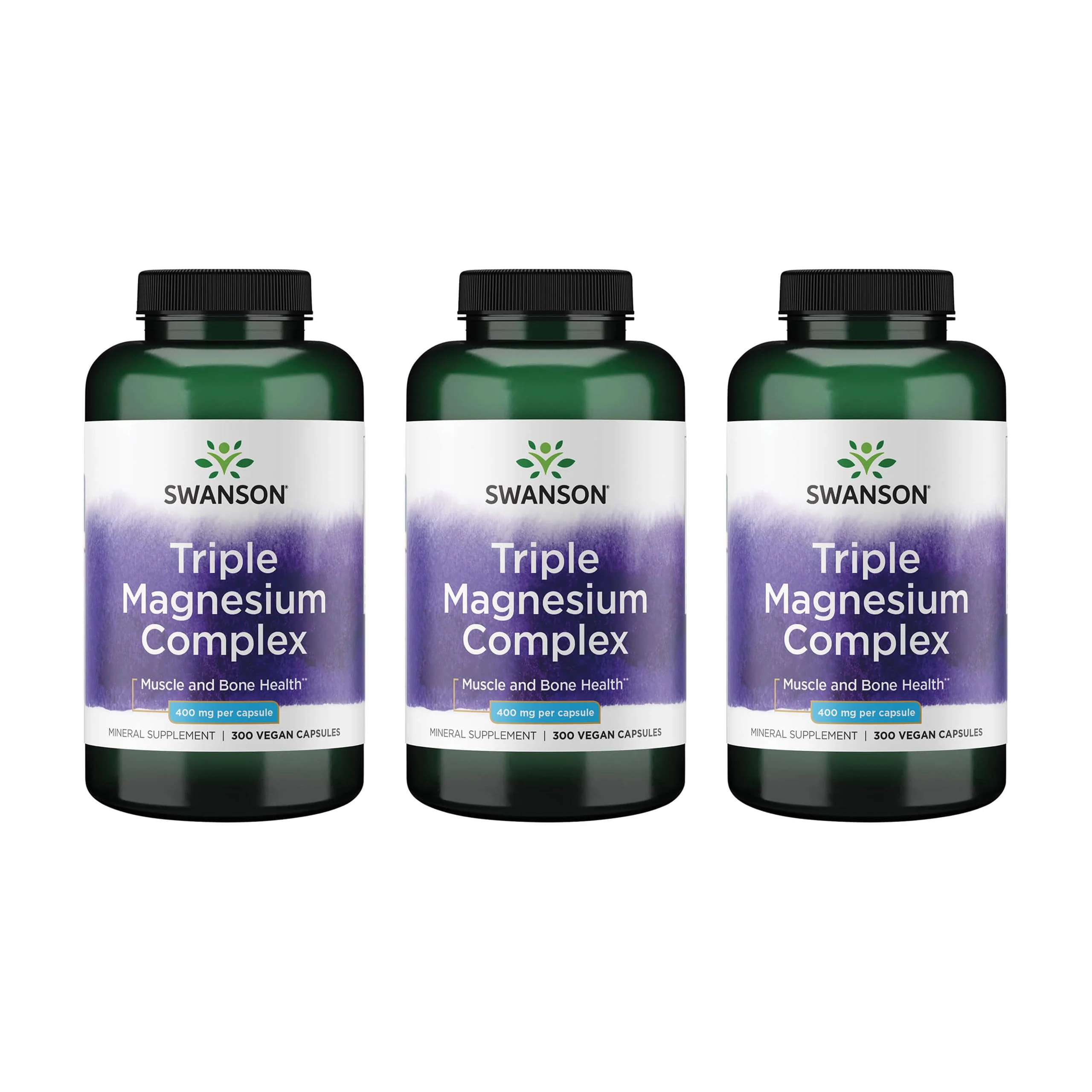 Swanson Triple Magnesium Complex – 3 Pack, 400 mg per Capsule (Citrate, Oxide & Aspartate) - Image 8