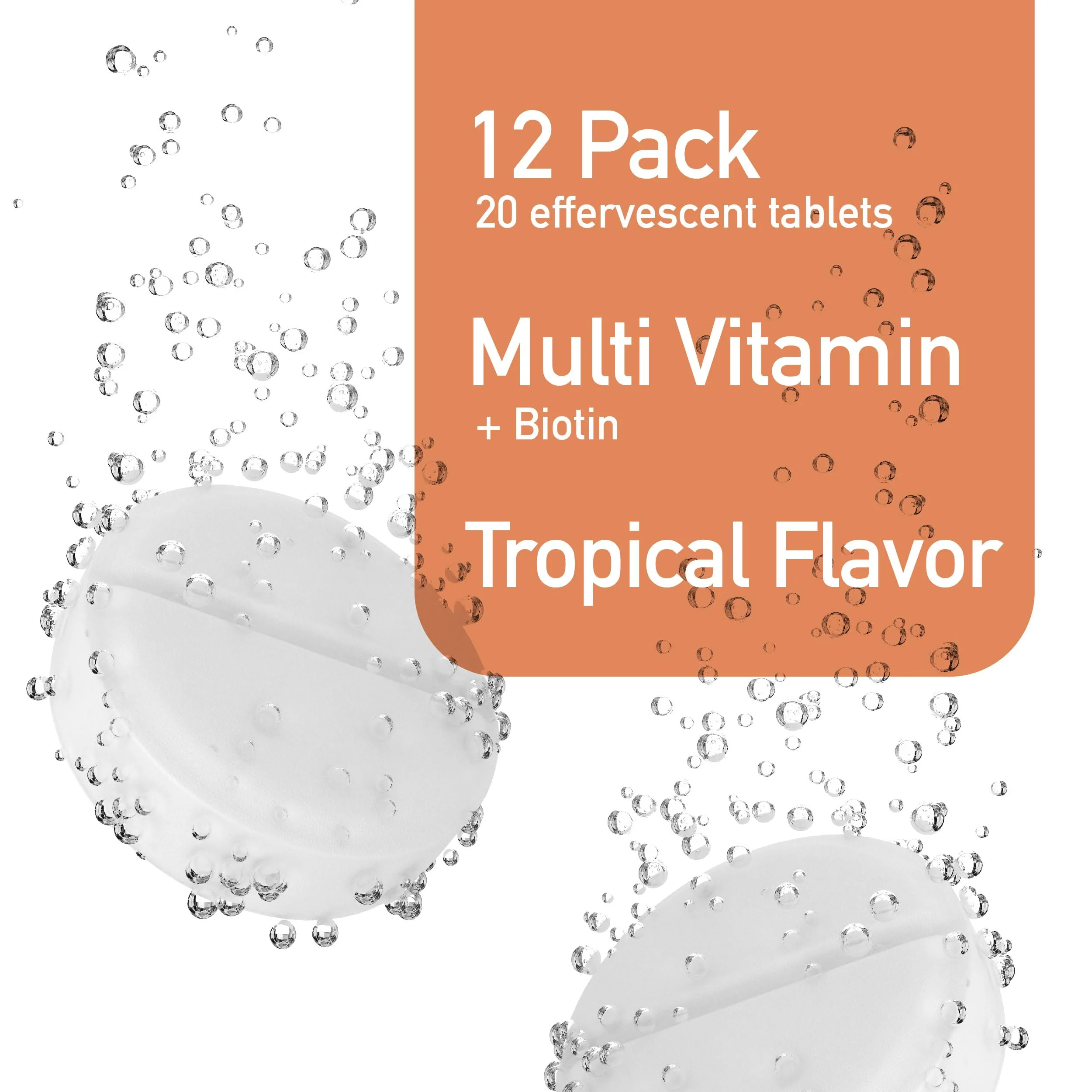 Swiss Imports Effervescent Multivitamins + Biotin – Wellness & Vitality, 12-Pack, 240 Tablets - Image 3
