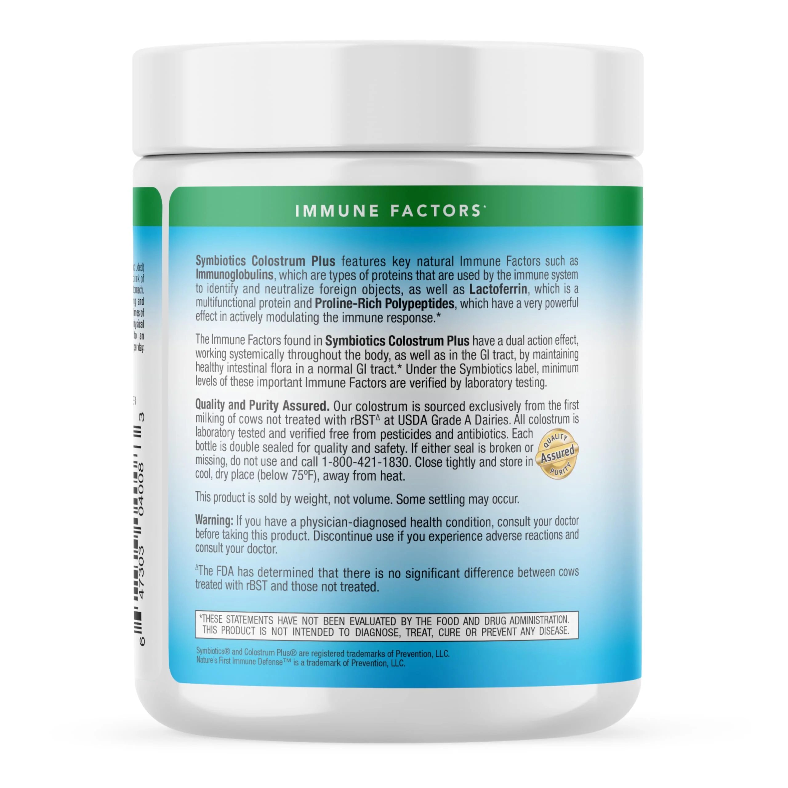 Symbiotics Colostrum Plus Powder 6.3 oz – Immune Support, 25% IgG, Gluten Free - Image 15