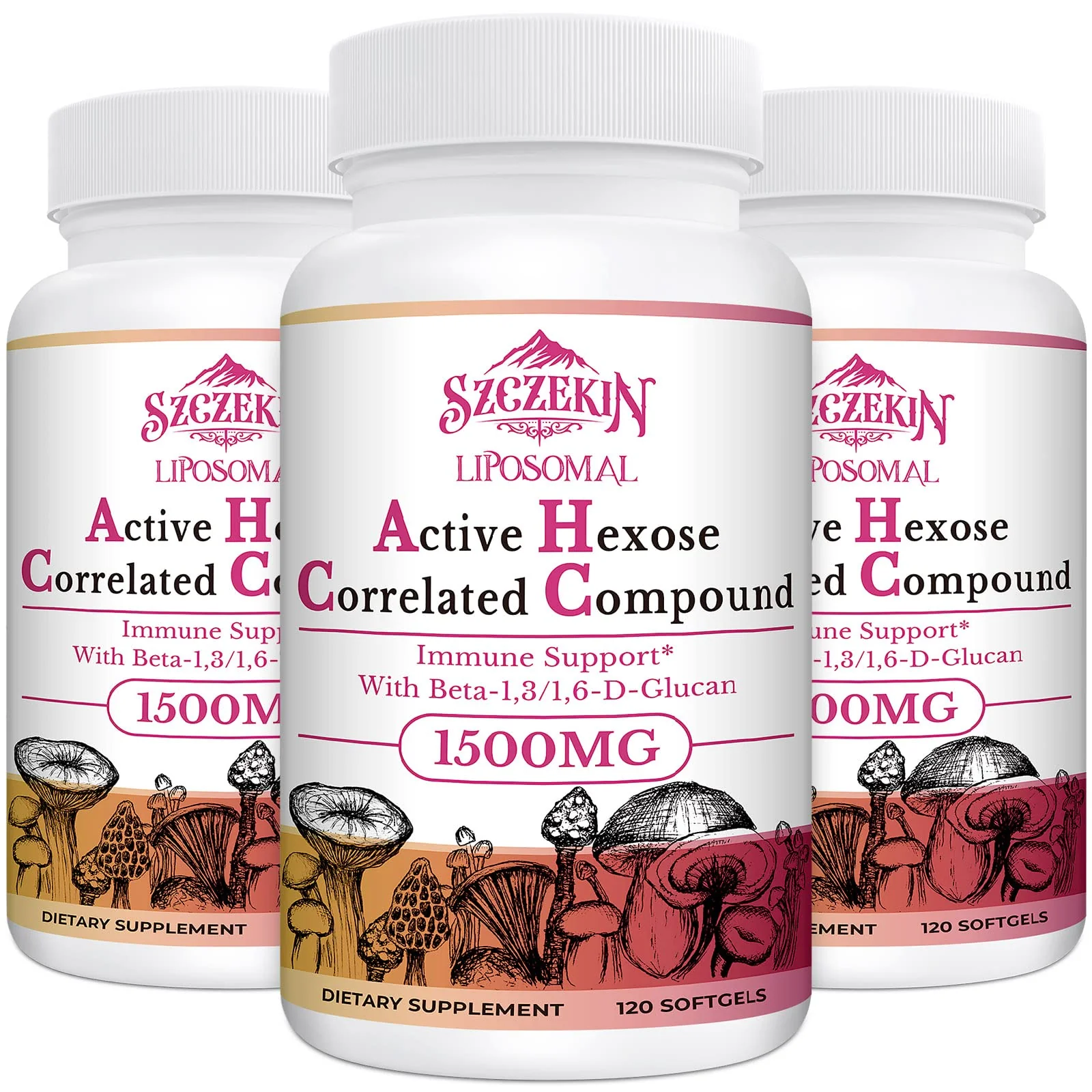 SZCZEKIN 1500mg Liposomal Active Hexose Correlated Compound — 360 Soft Gels, 8-Mushroom Blend + 300mg Beta-Glucans - Image 8