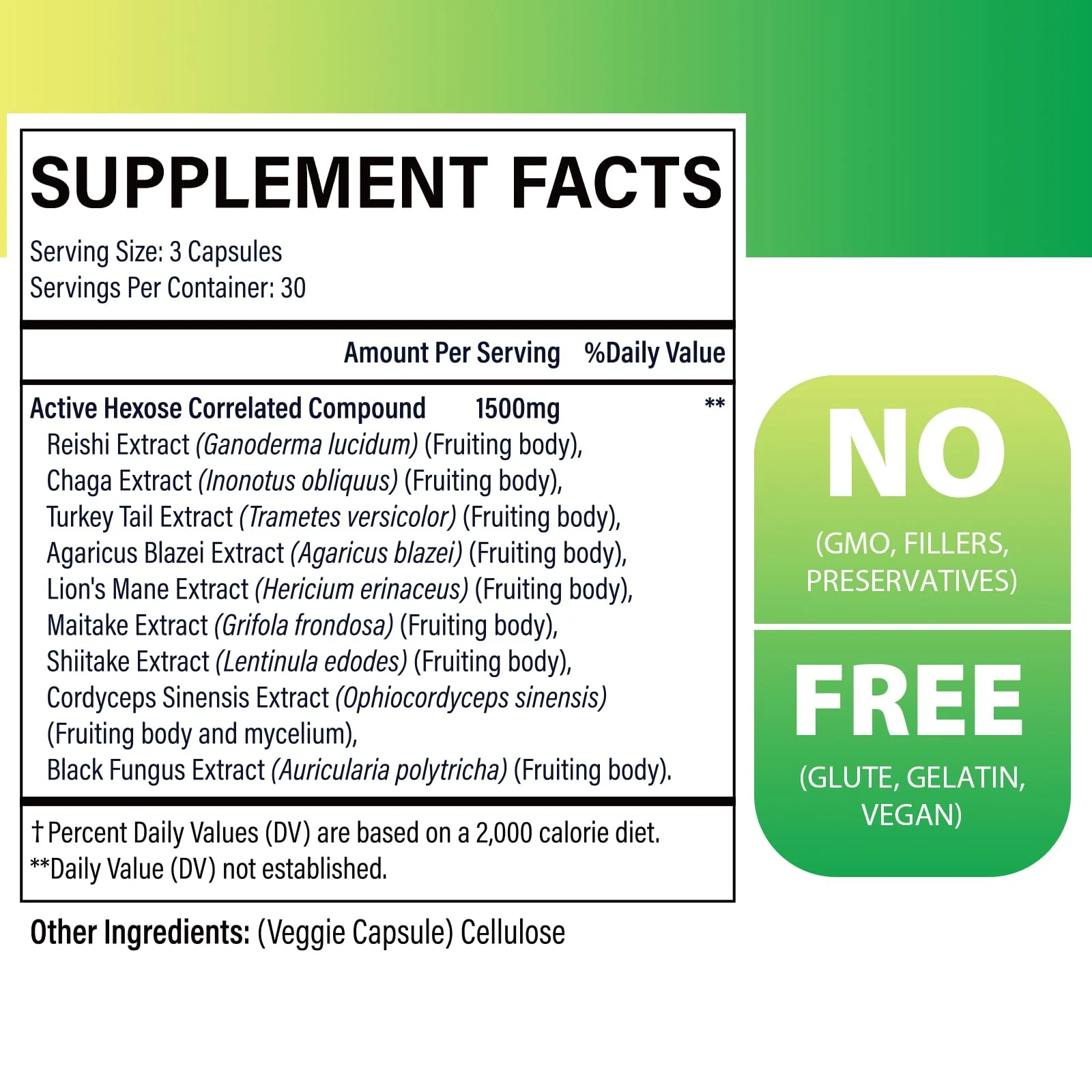 SZCZEKIN AHCC 1500 mg with 8 Mushroom Extracts – 540 Vegan Capsules - Image 2