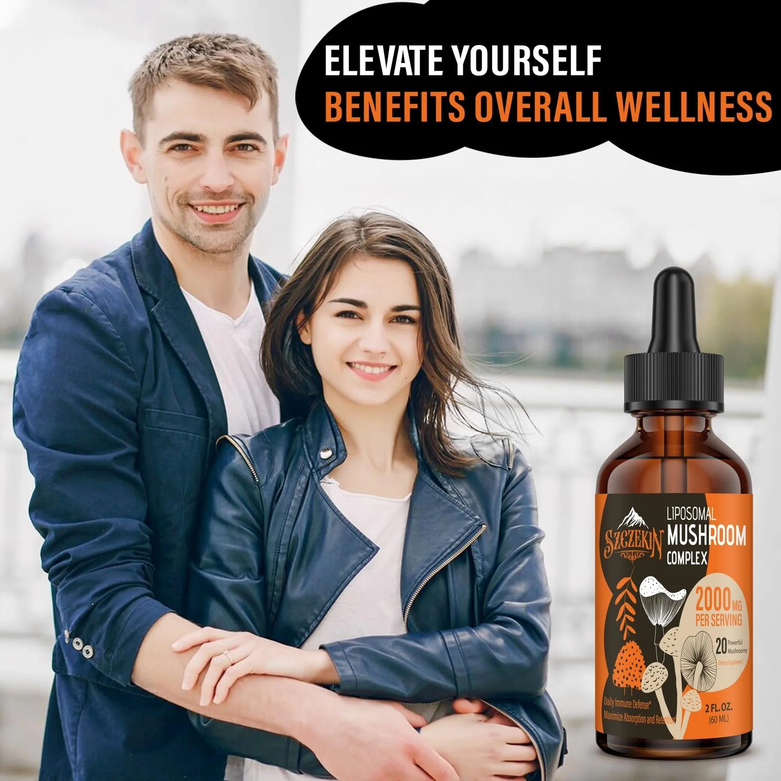 SZCZEKIN Liposomal Mushroom Drops 2000 MG – 20 Organic Extracts for Immunity, Cognition & Memory | 90 Servings - Image 2