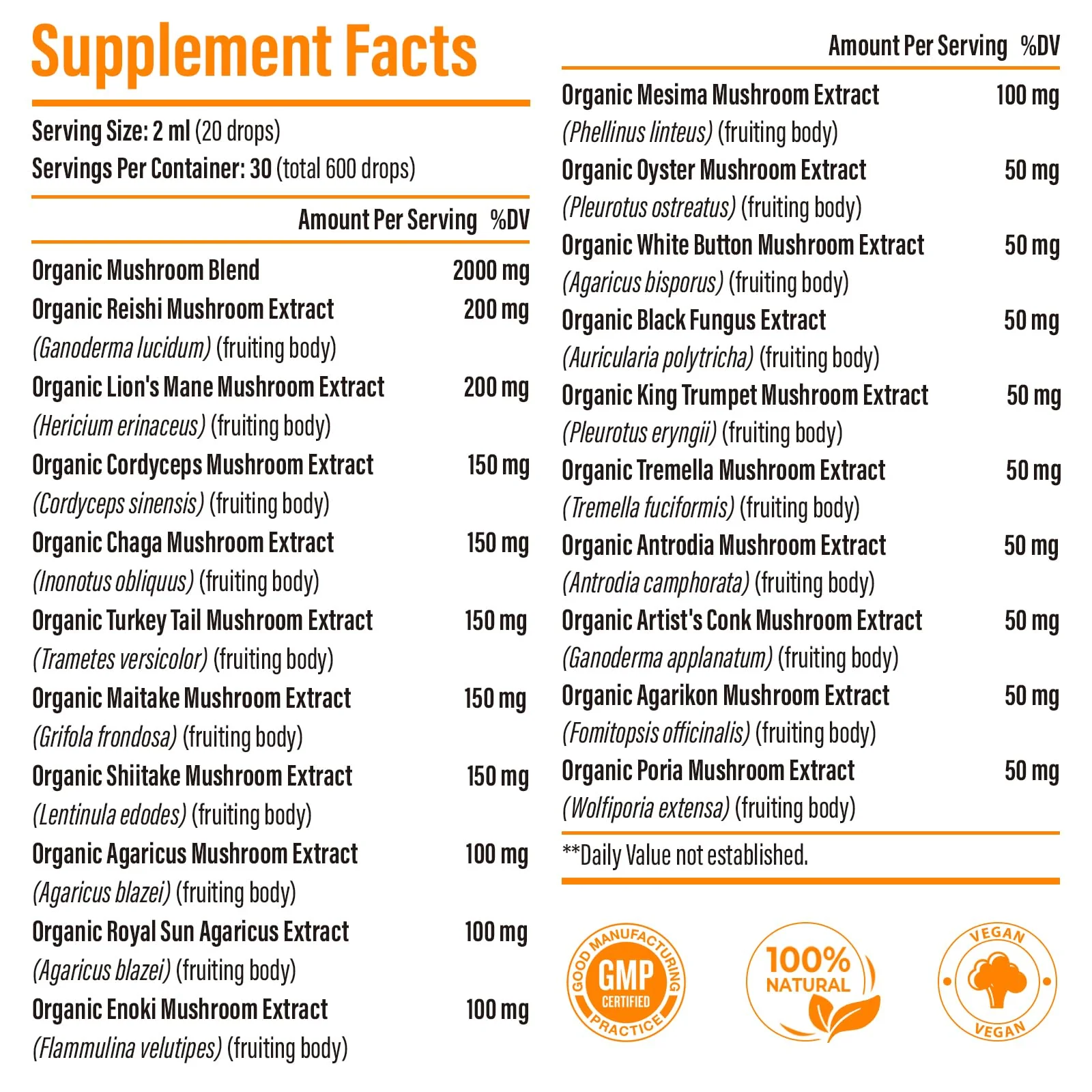 SZCZEKIN Liposomal Mushroom Drops 2000 MG – 20 Organic Extracts for Immunity, Cognition & Memory | 90 Servings - Image 3