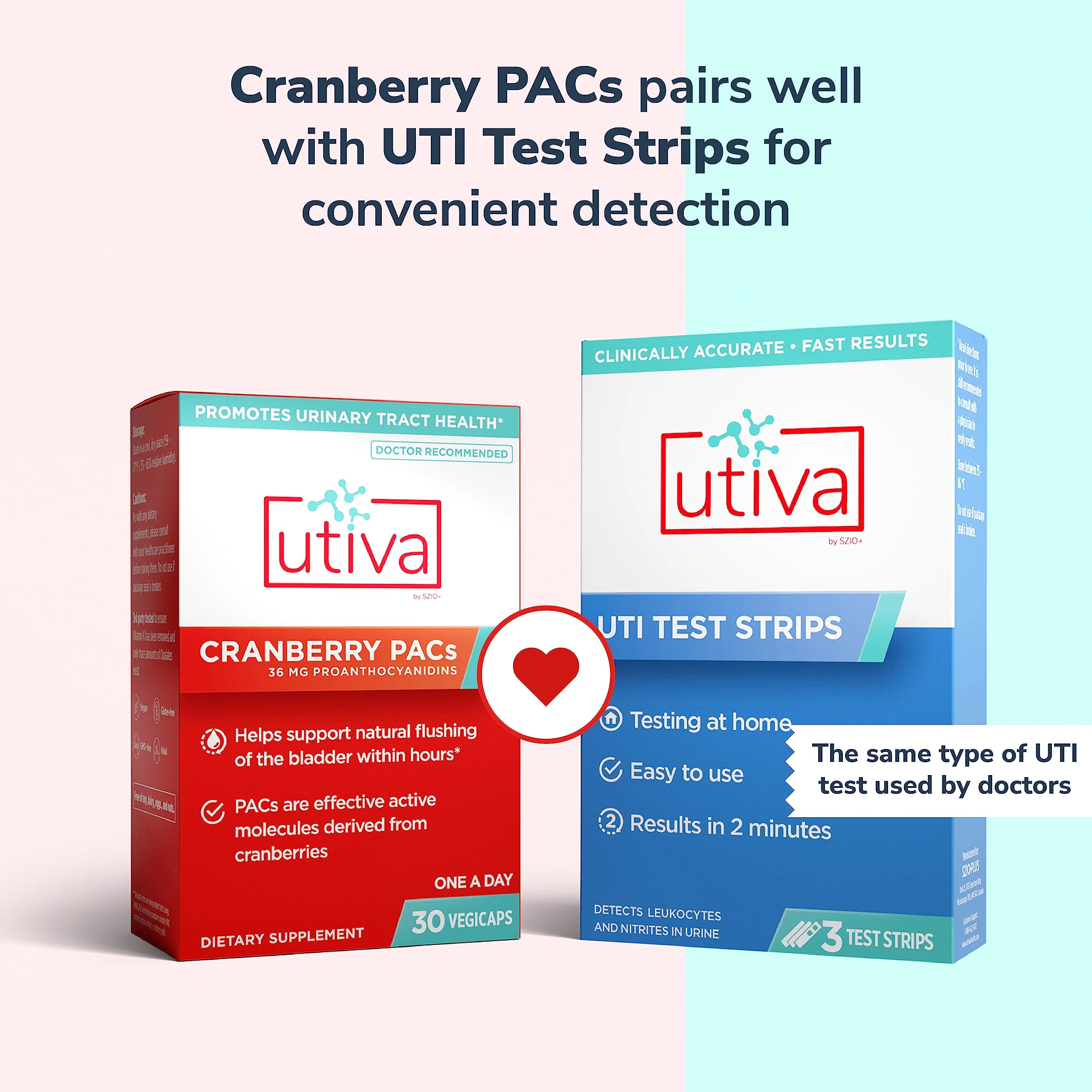 Szio+ Utiva Cranberry PACs – 36 mg PACs Clinically Studied UTI Prevention for Women | 30 Veggie Capsules - Image 12