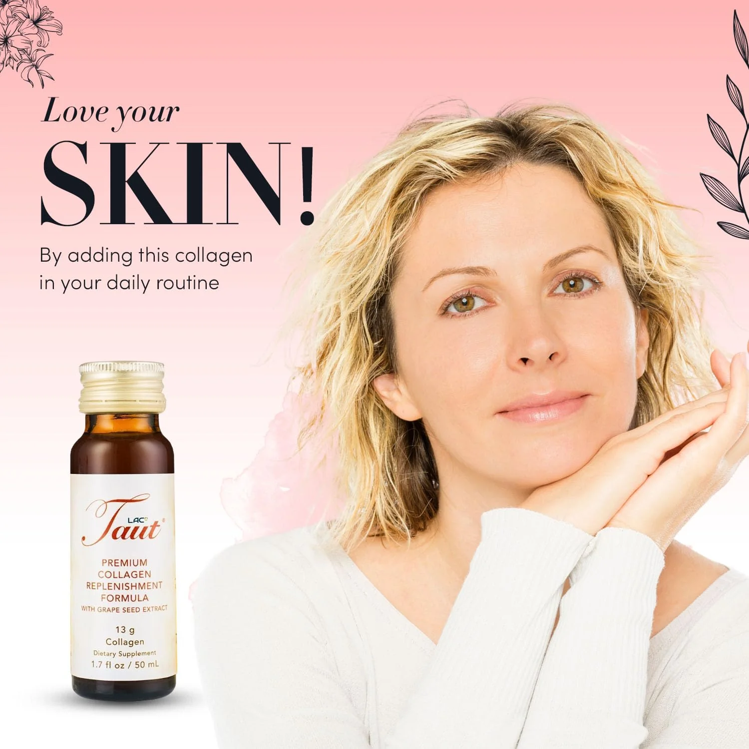 TAUT Liquid Collagen for Women – 13,000mg Marine Collagen + Hyaluronic Acid (8 Bottles) - Image 7
