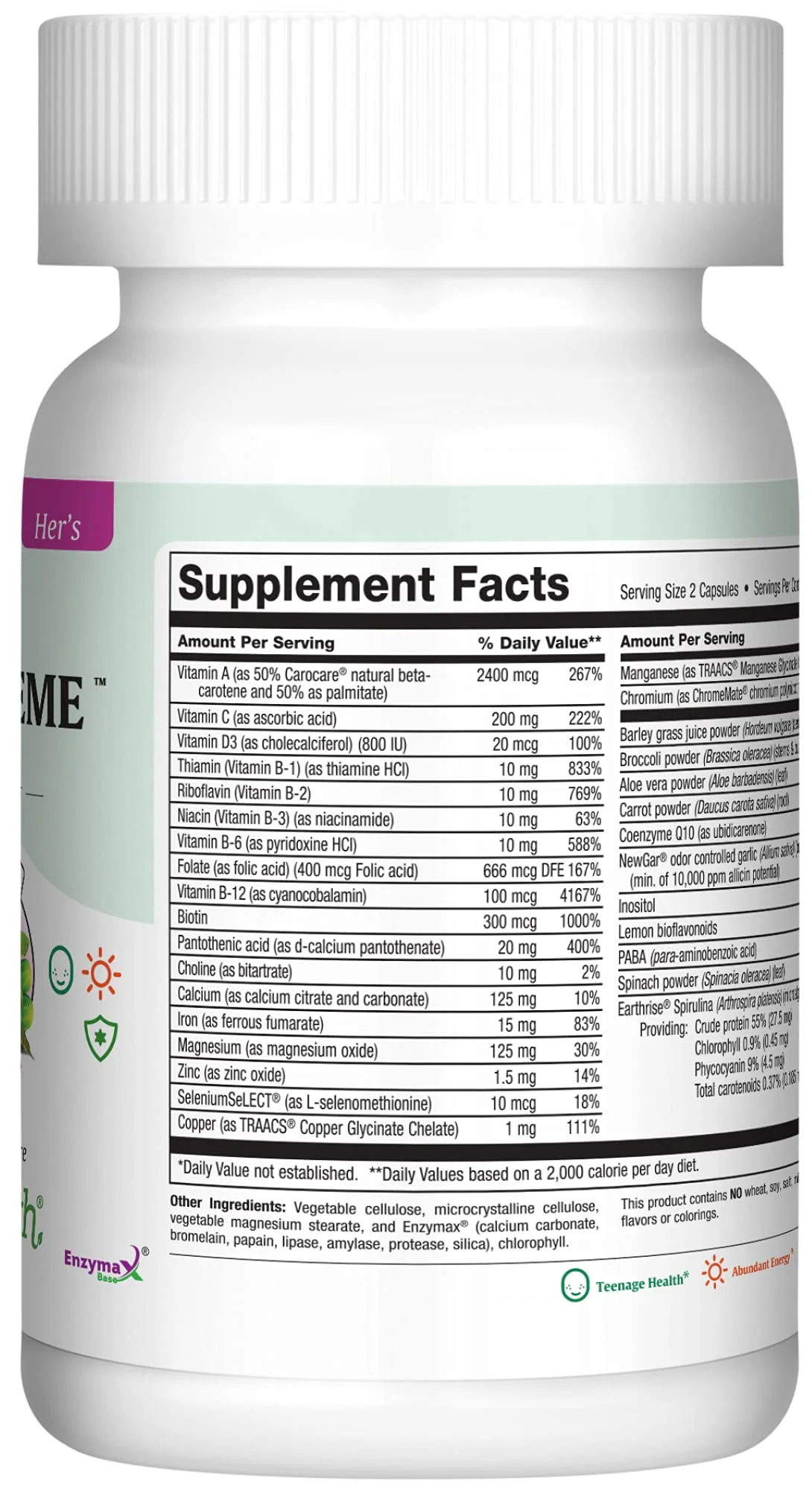 Teen Vitamins for Girls 12-17 | Multivitamin with D3, Iron, Calcium, Biotin & Zinc - Image 2