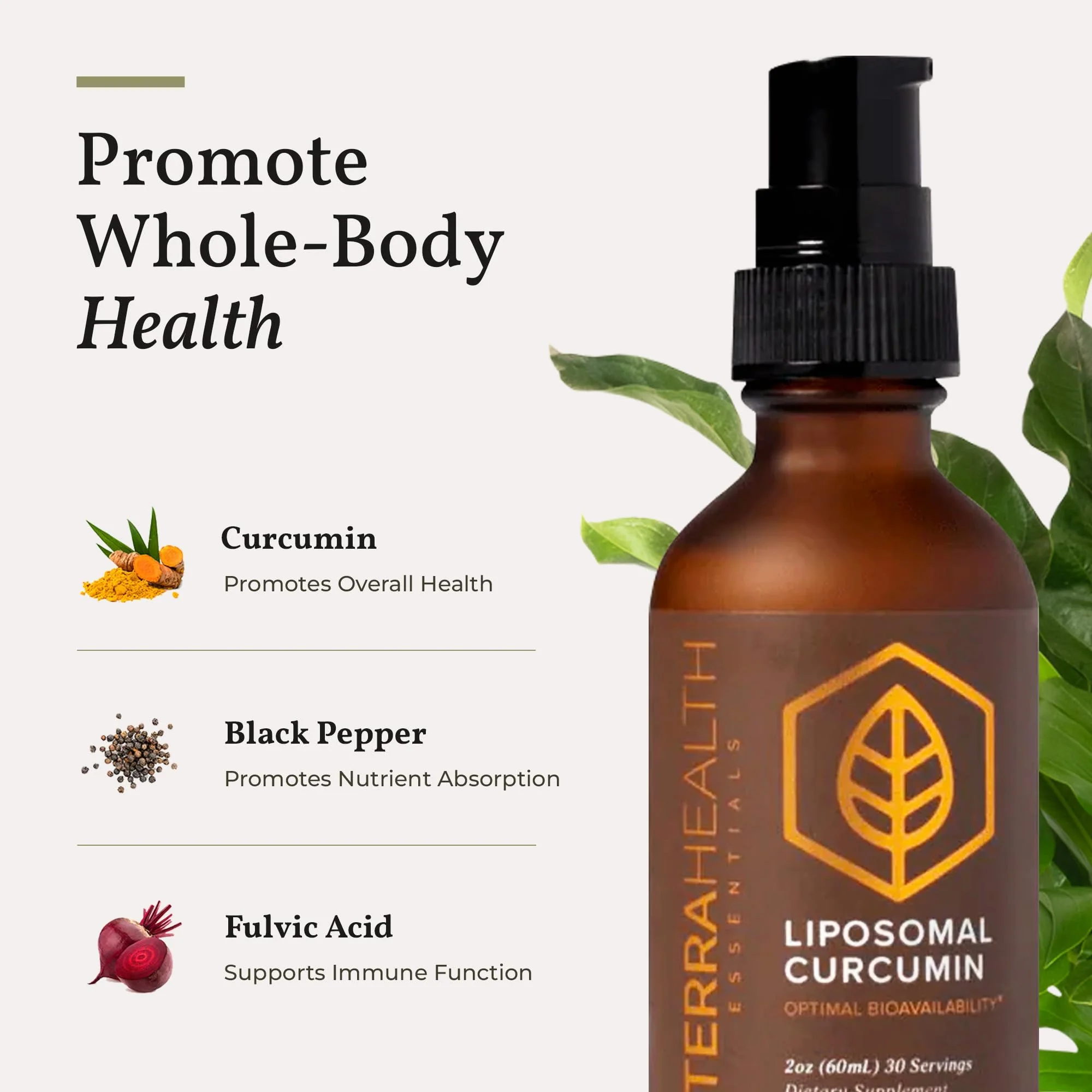 Terra Health Essentials Liposomal Curcumin Drops — Joint Support with Turmeric & Black Pepper, 5X Absorption, 30 Servings, Vegan - Image 6