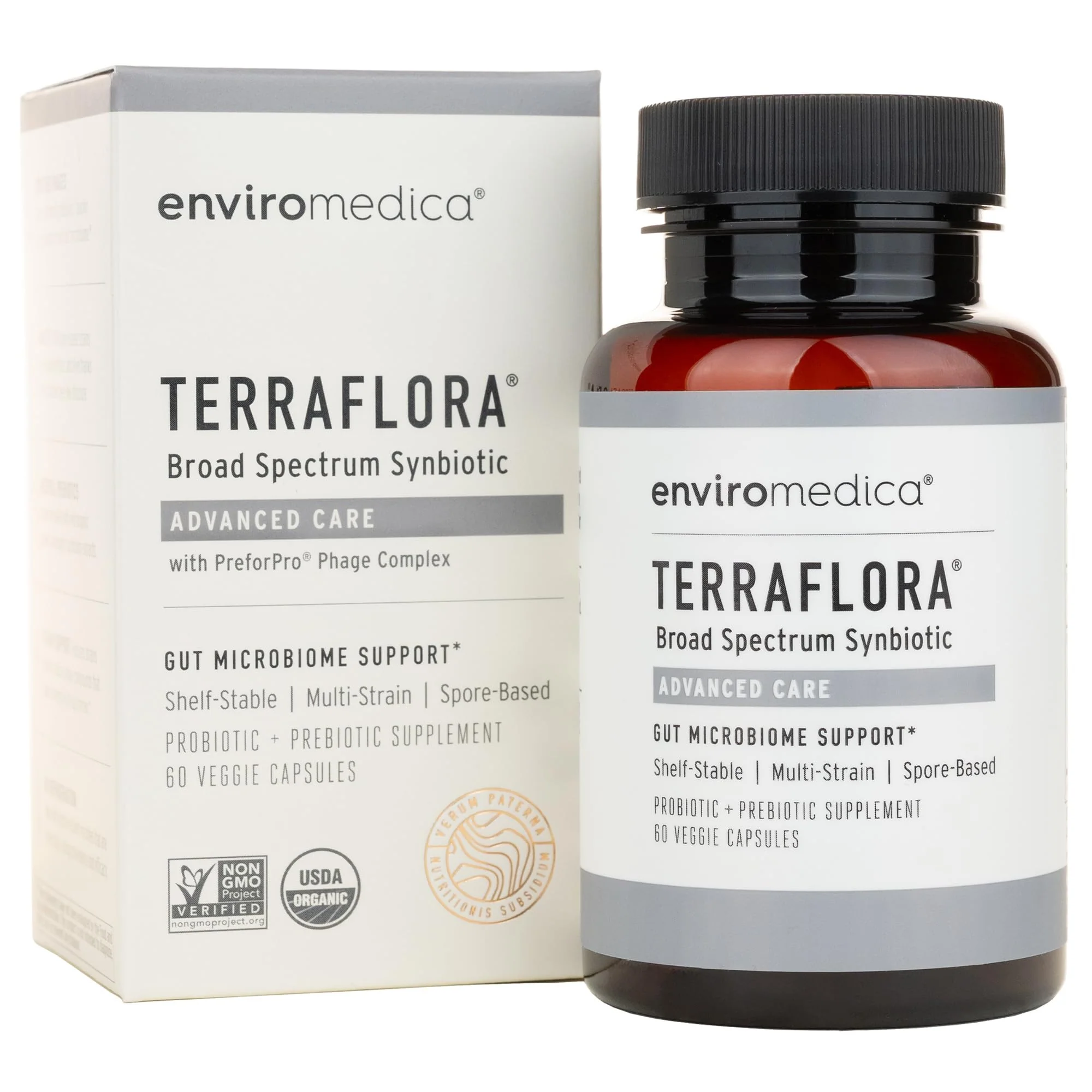 Terraflora Advanced Care Synbiotic – SBO Probiotic & Prebiotic, 60 Capsules