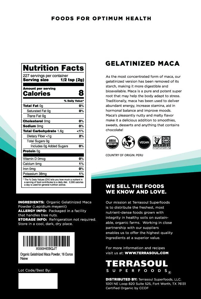 Terrasoul Superfoods Organic Gelatinized Maca Powder, 5 Lbs - Premium Quality | Supports Increased Stamina & Energy | Gelatinized for Easy Digestion - Image 9