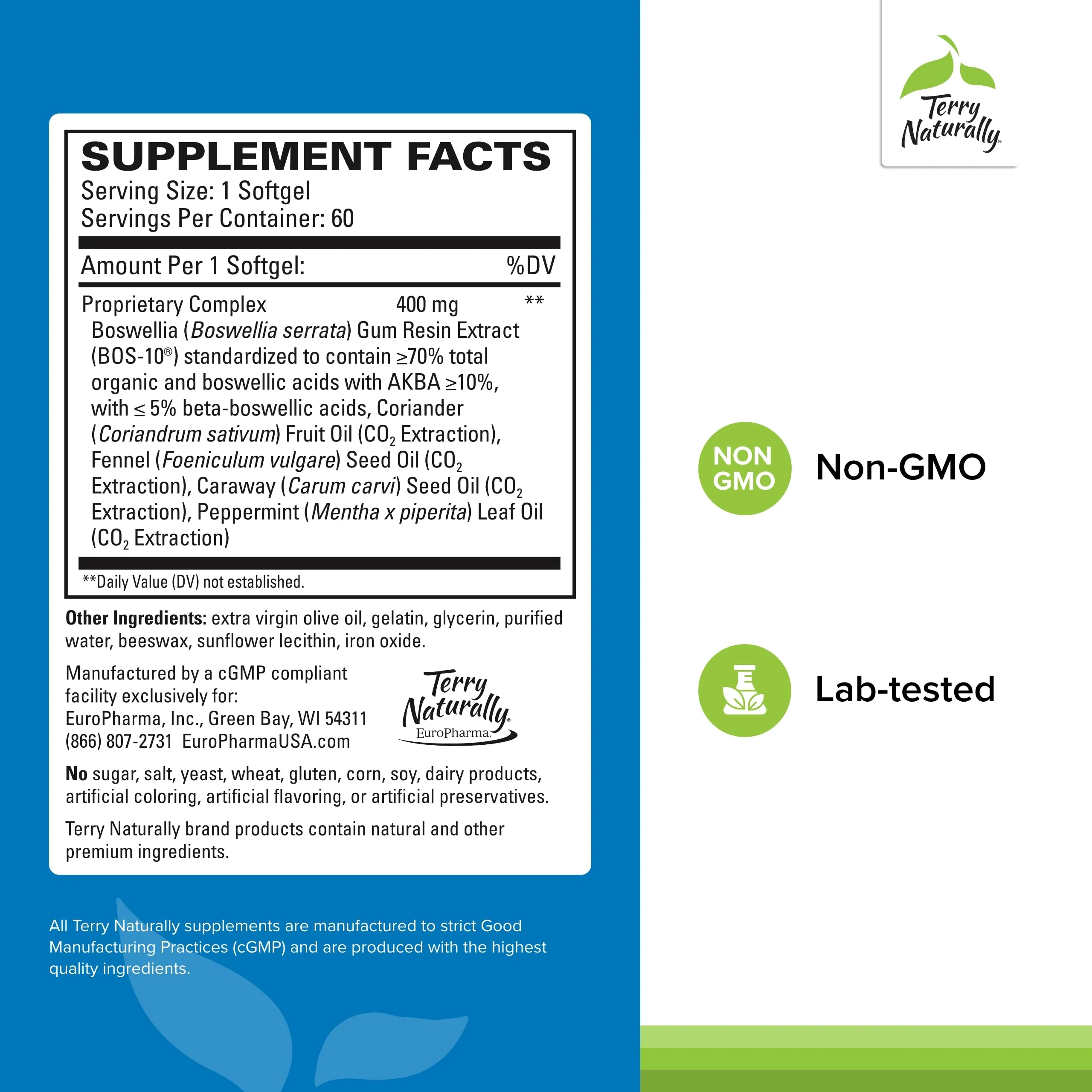 Terry Naturally BosMed Intestinal Bowel Support - Digestive & Gut Health - 60 Softgels - Image 2