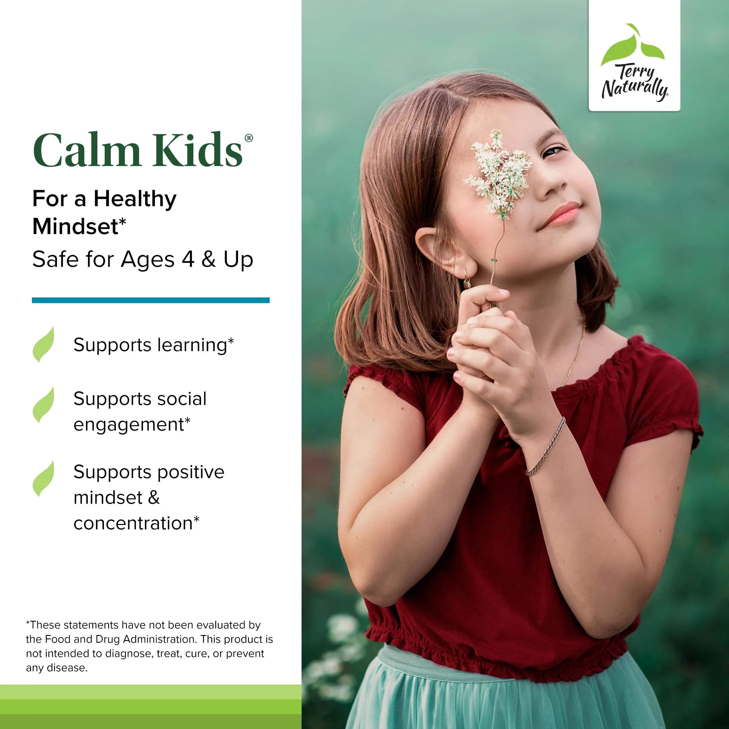 Terry Naturally Calm Kids – Calming Brain Health Supplement for Focus, Memory & Concentration | 60 Capsules (Pack of 2) - Image 3