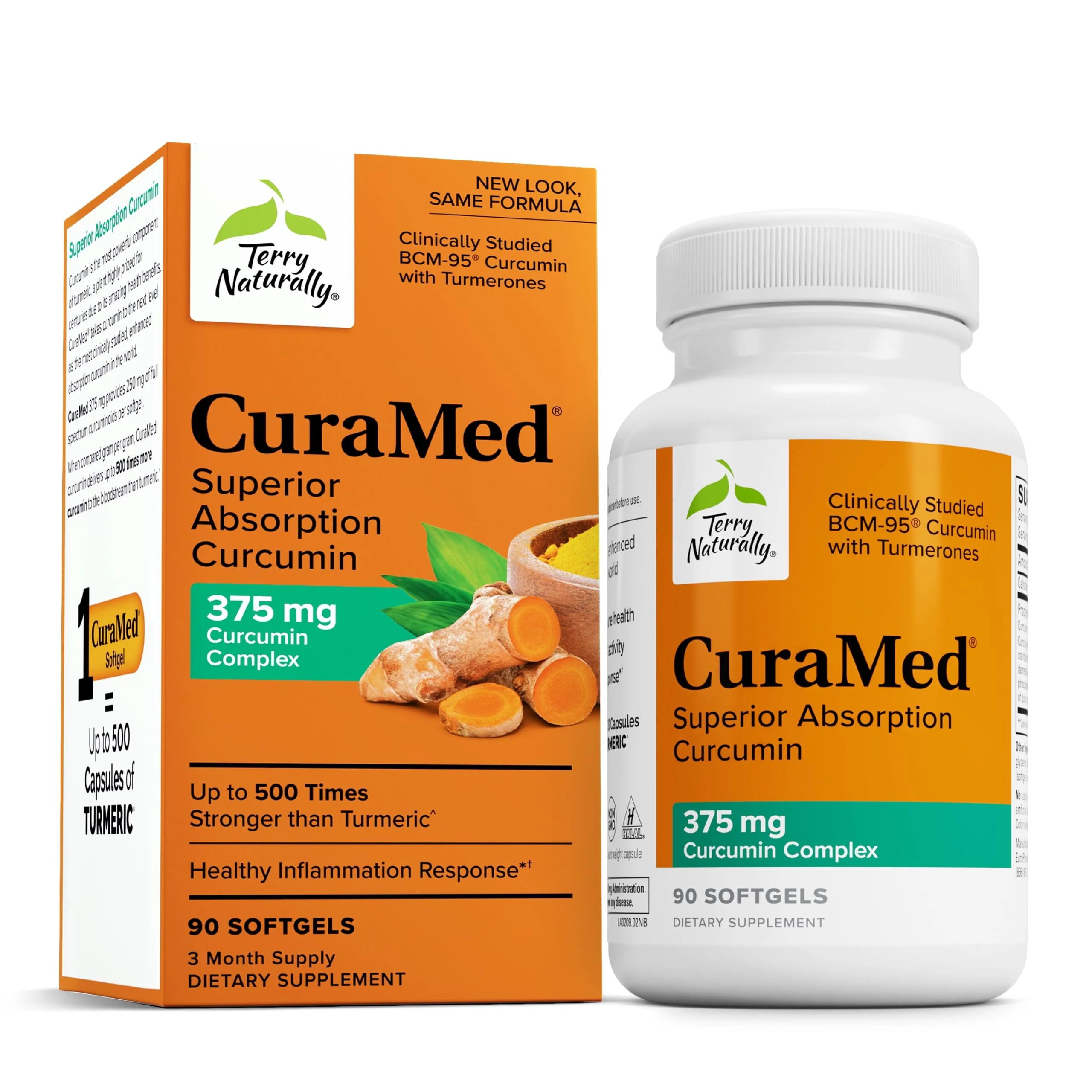 Terry Naturally CuraMed 375mg – Antioxidant Curcumin with Turmeric Essential Oil | Brain, Liver & Immune Support | 90 Softgels - Image 8