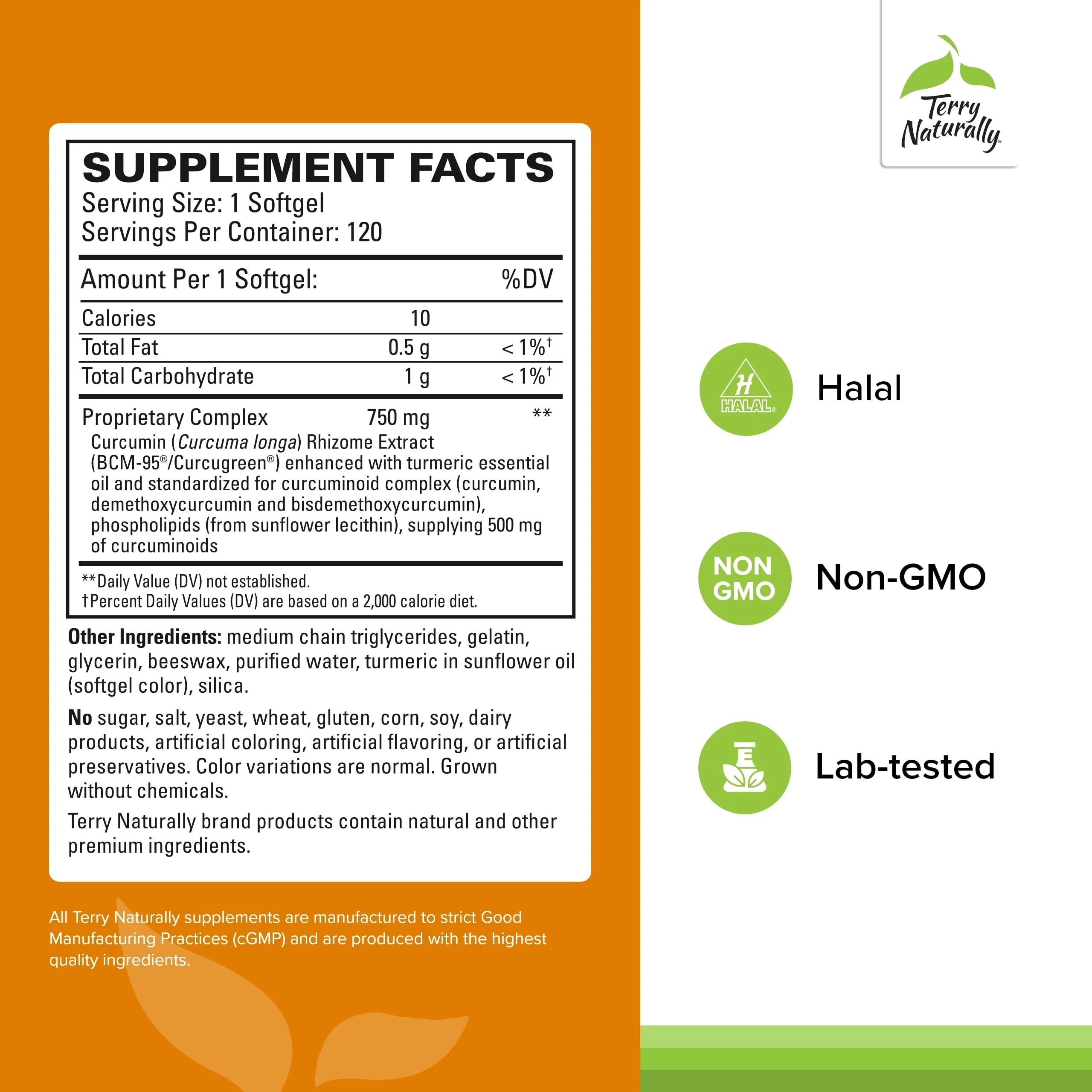 Terry Naturally CuraMed 750 mg - High-Potency Curcumin for Brain, Heart & Immune Support | 120 Softgels - Image 9