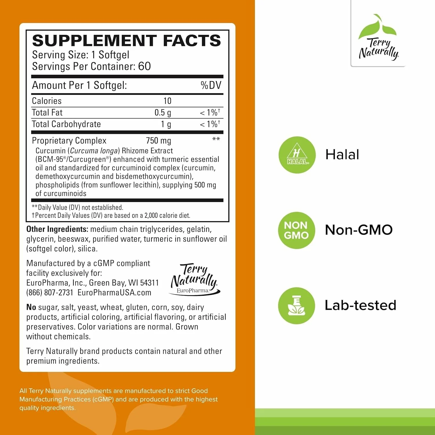 Terry Naturally CuraMed 750mg Curcumin - Brain & Heart Health (Pack of 3) - Image 9