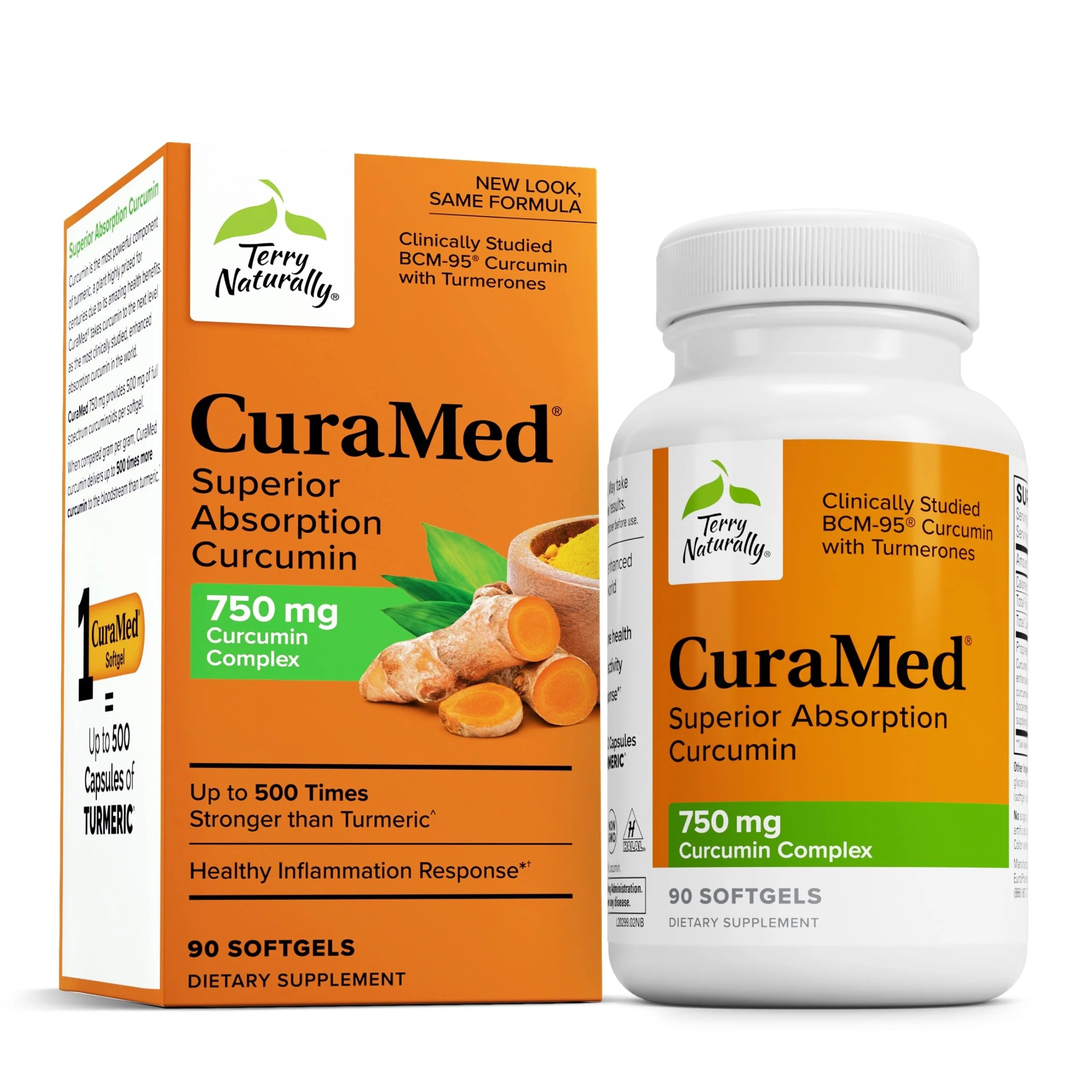Terry Naturally CuraMed 750mg - High-Potency Curcumin for Brain & Heart Health | 90 Softgels - Image 8