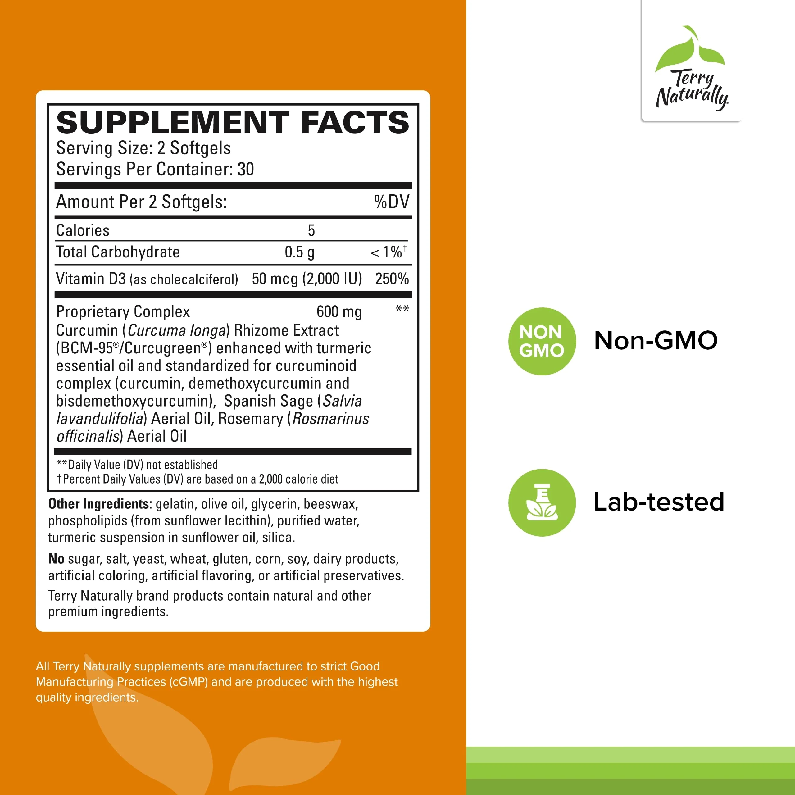 Terry Naturally CuraMed Brain - Brain Health Supplement with Curcumin & Turmeric for Focus | 60 Softgels (2 Pack) - Image 2