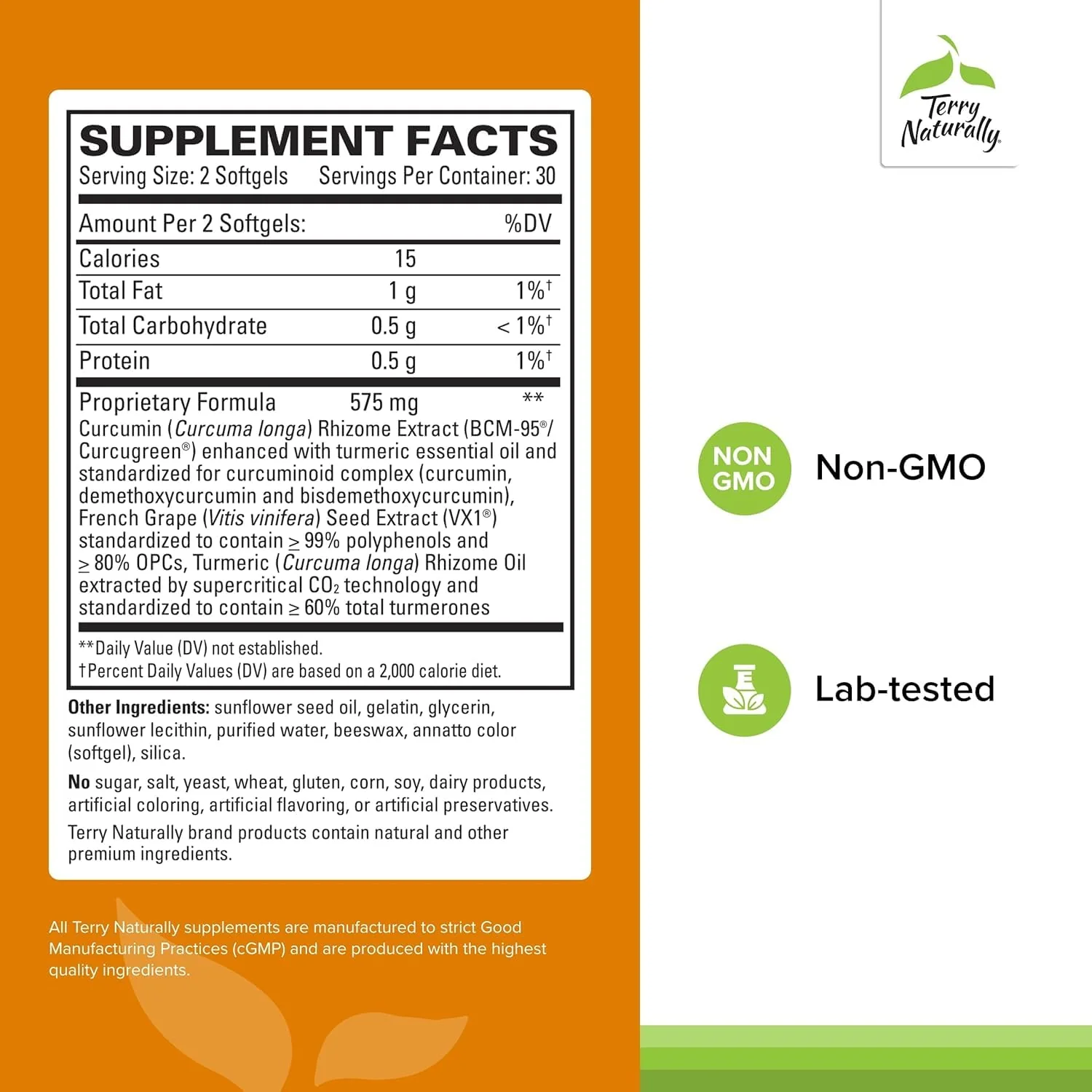 Terry Naturally CuraMed + Clinical OPC Curcumin with French Grape Seed – Brain, Prostate & Liver Health (60 Softgels, 2-Pack) - Image 2