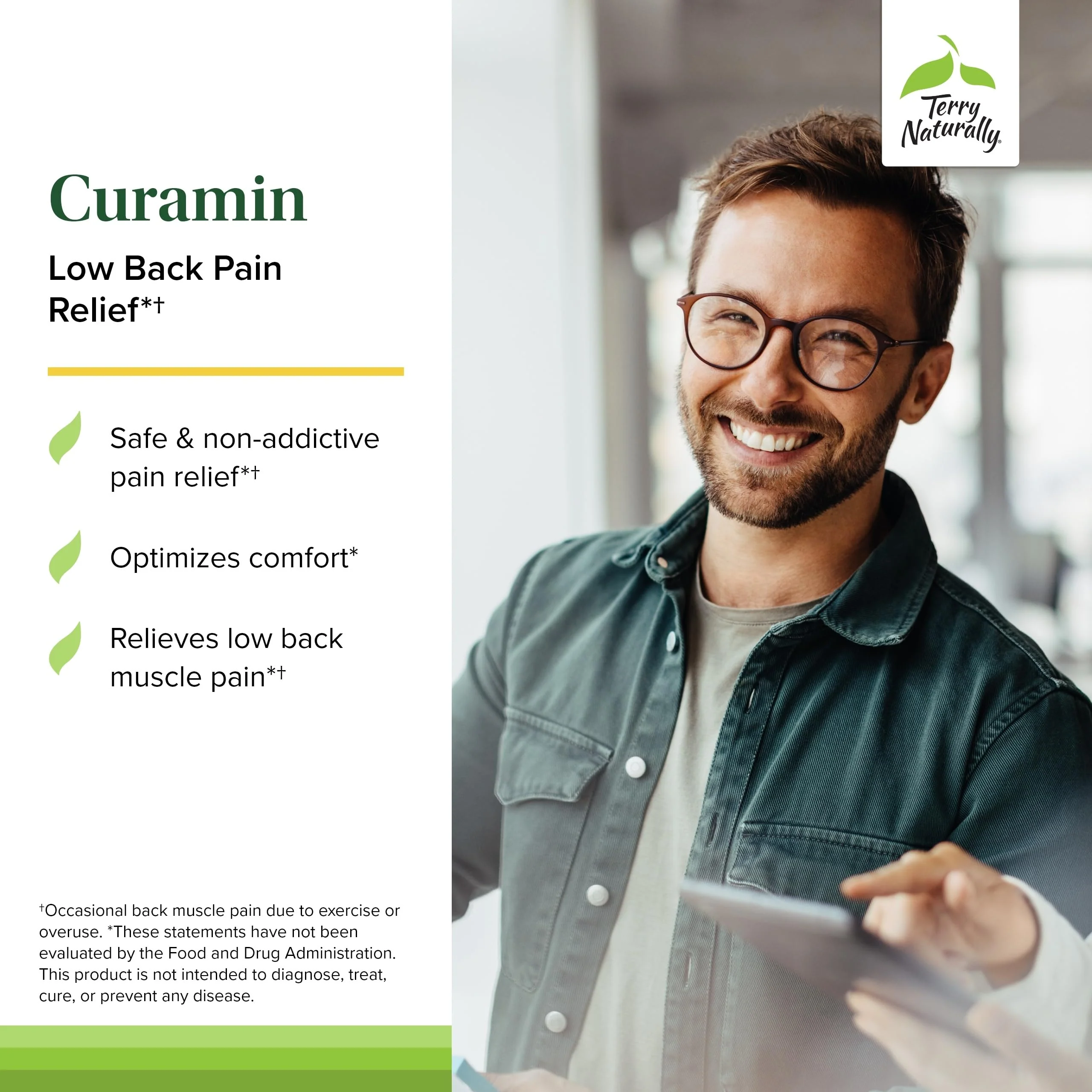 Terry Naturally Curamin Low Back Pain Relief – 60 Capsules (20 Servings) | Curcumin, Boswellia & DLPA | Non-GMO, Vegan, Gluten Free - Image 5