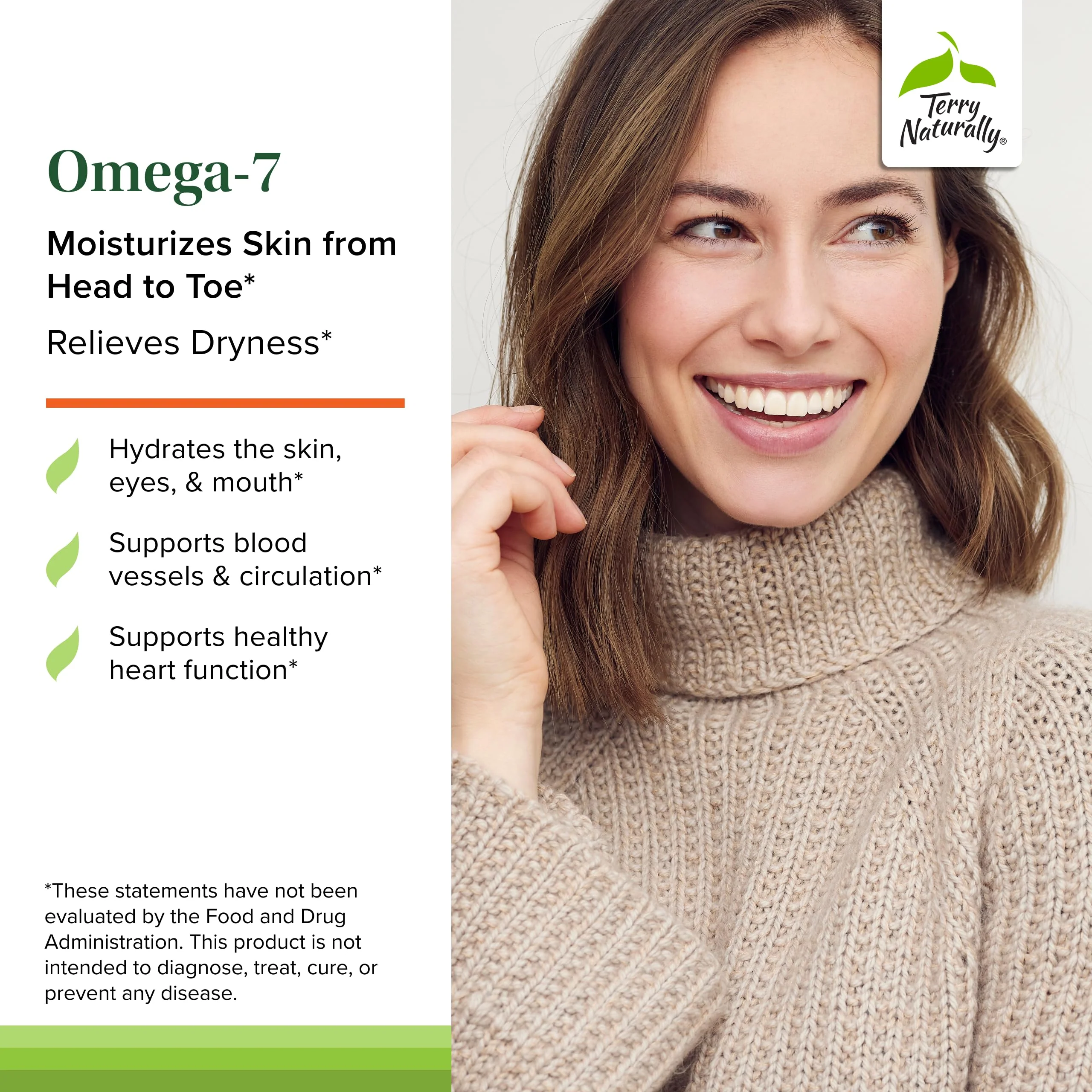 Terry Naturally Omega-7 with Sea Buckthorn – Skin Health Support | 60 Softgels (Pack of 2) - Image 3