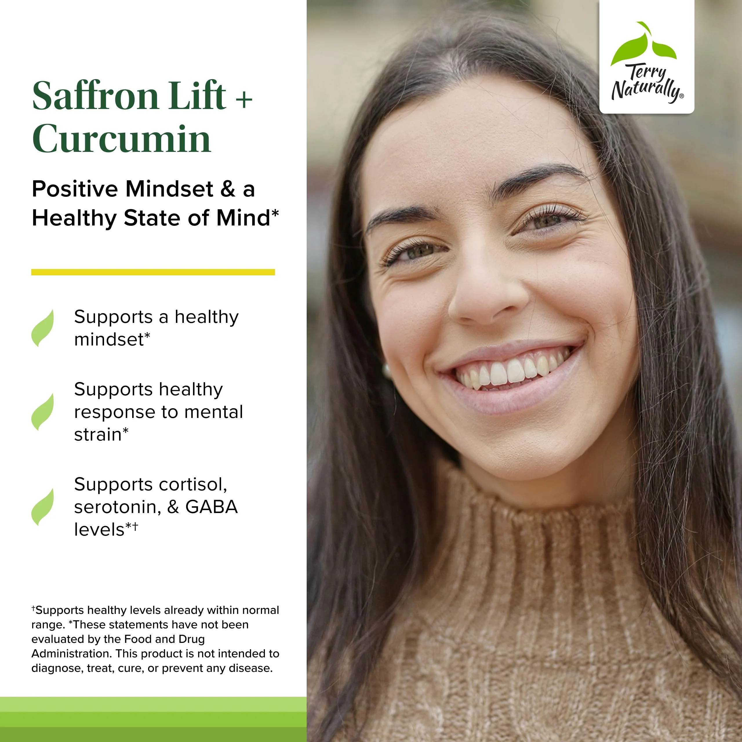 Terry Naturally Saffron Lift + Curcumin — Saffron & Curcumin Capsules for Concentration & Relaxation | Non-GMO | 60 Capsules - Image 4