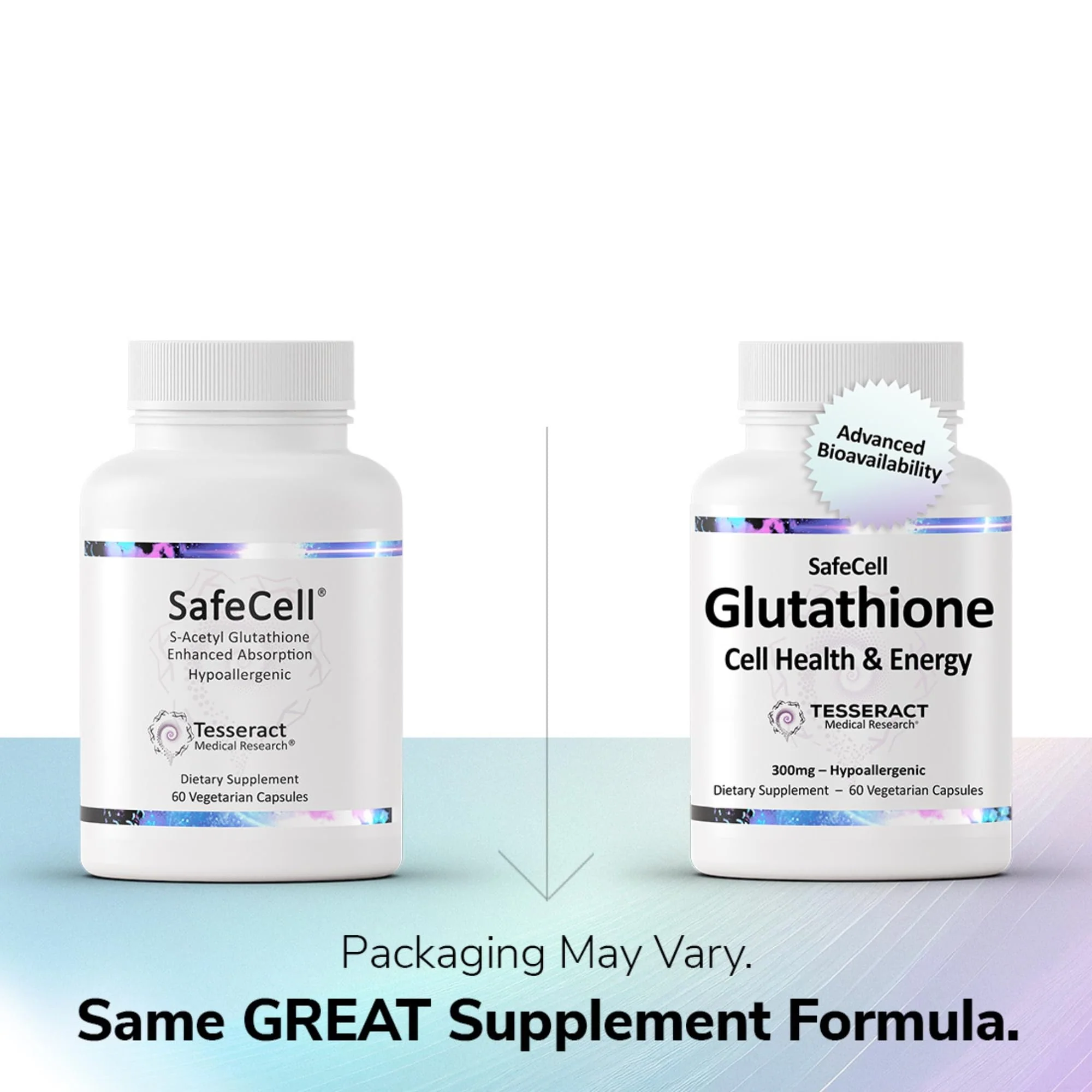 Tesseract SafeCell S-Acetyl Glutathione Supplement, 300mg, 60 Capsules – Bioavailability, Vegan, Hypoallergenic, Patented Delivery - Image 3