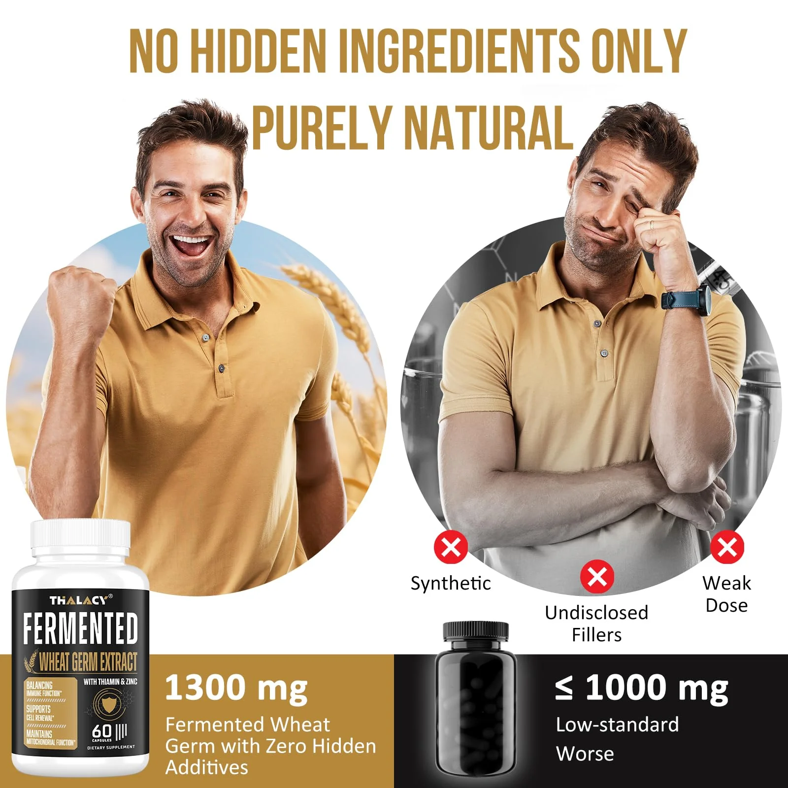 Thalacy Spermidine Wheat Germ Extract Capsules – 13 mg Spermidine, 1300 mg Formula, Zinc - Image 10