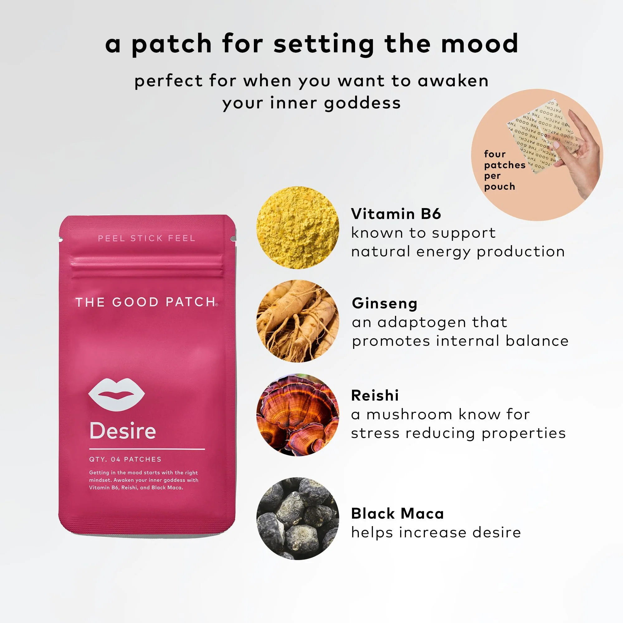 The Good Patch Desire Patches – Get in the Mood, Plant-Powered Wellness (24 Patches) - Image 2