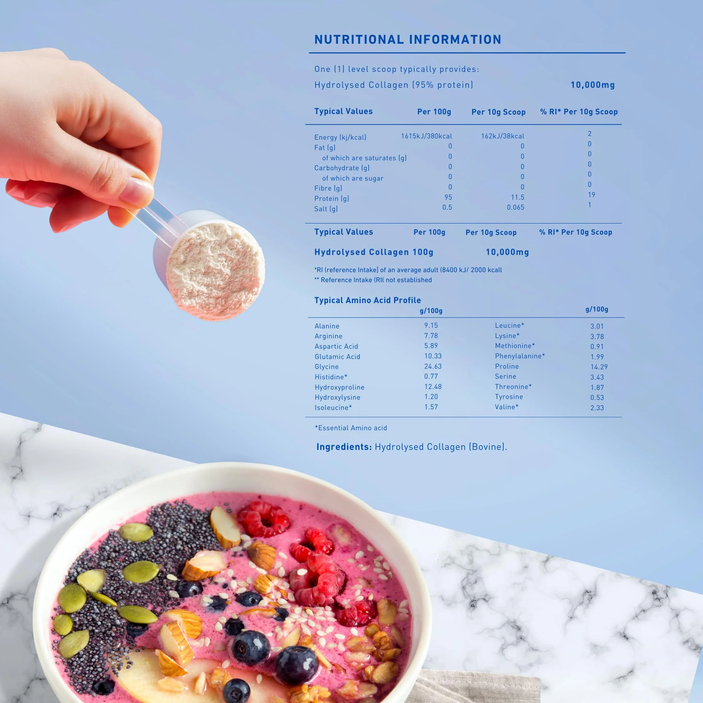 The Intelligent Health Hydrolyzed Collagen Peptides Powder – Grass-Fed, Unflavored, 10g per Serving, 2kg - Image 7