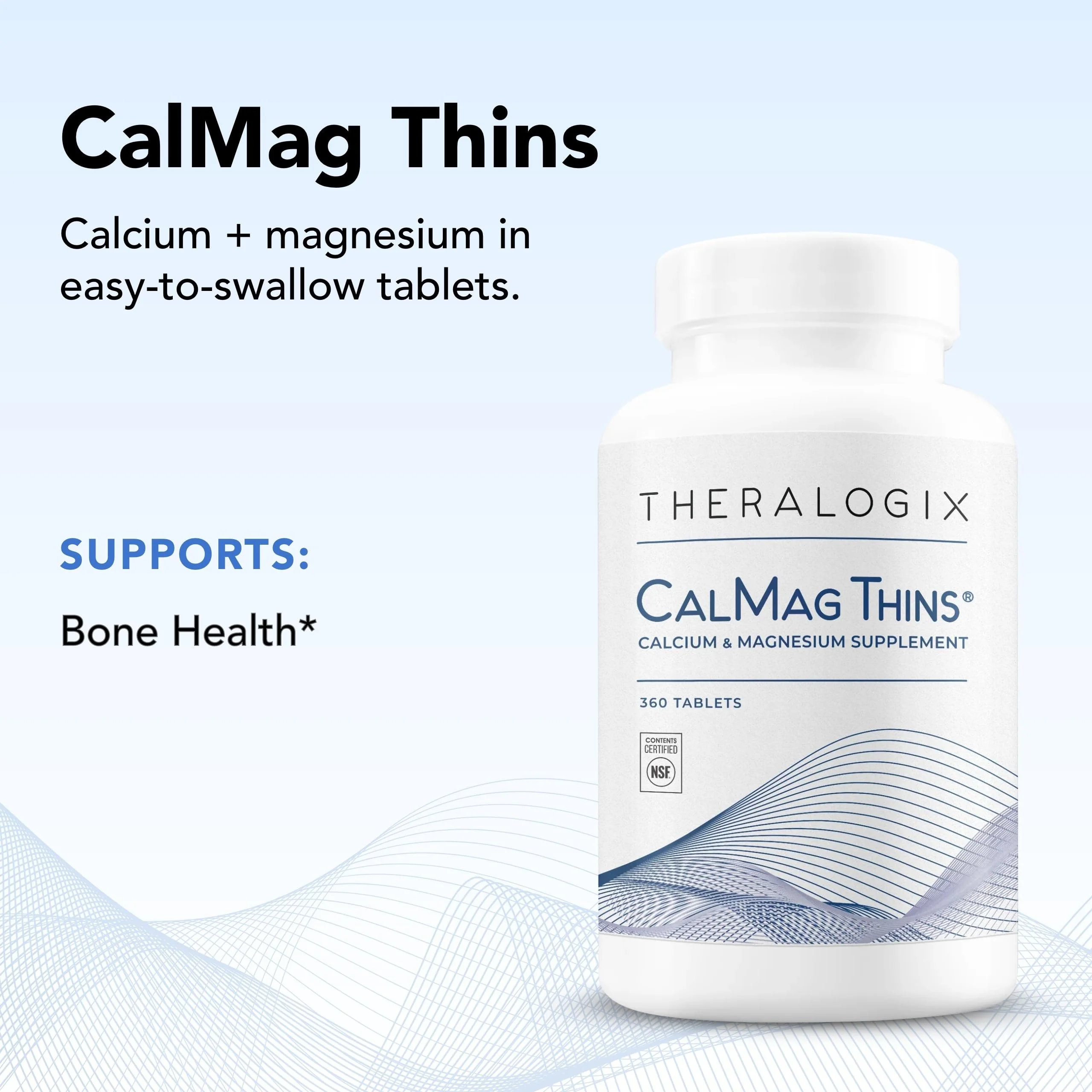 Theralogix CalMag Thins Calcium & Magnesium - 360 Tablets | NSF Certified - Image 4