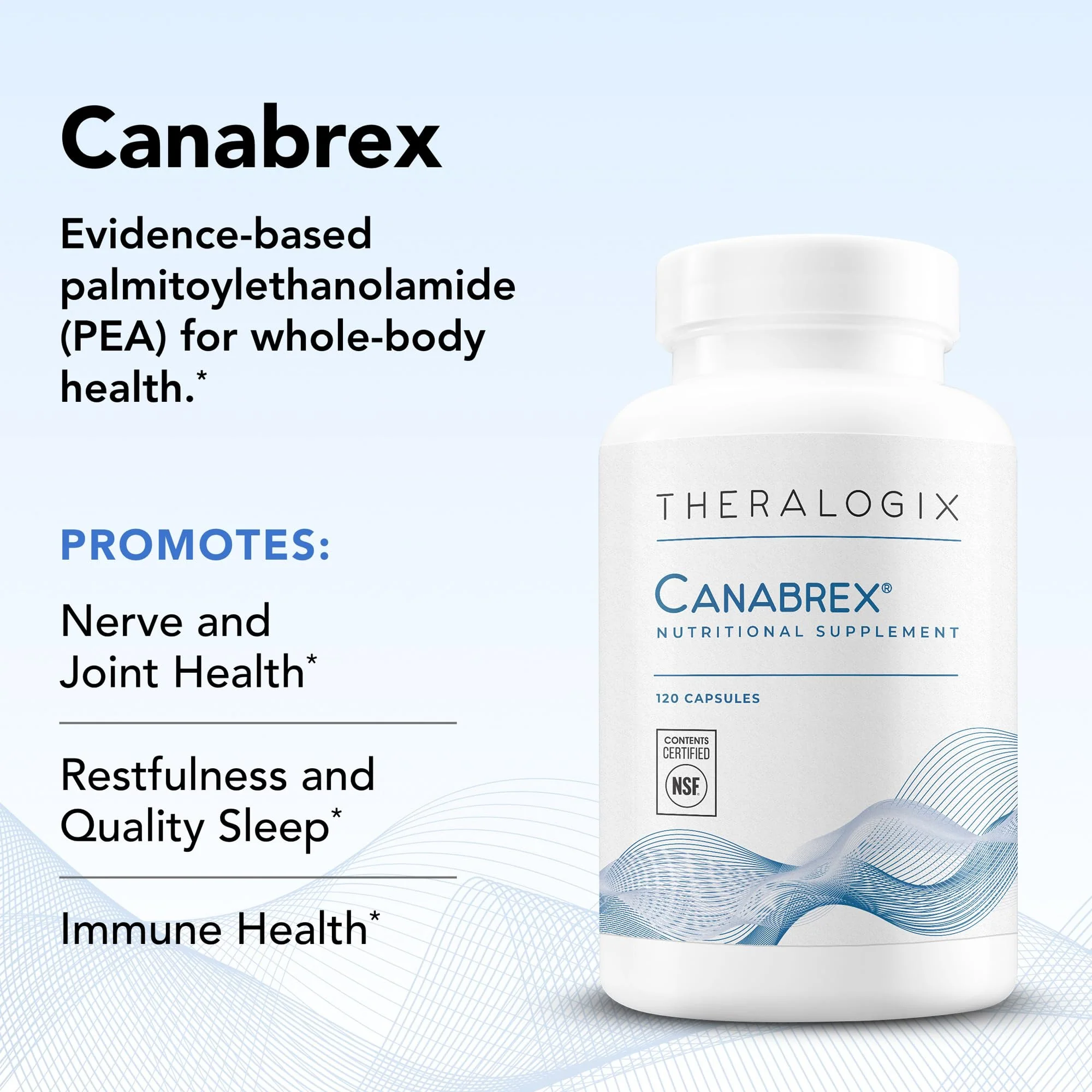 Theralogix Canabrex PEA Supplement – 120 Capsules (60-Day) | Joint Health, Sleep & Immune Support | NSF Certified - Image 9