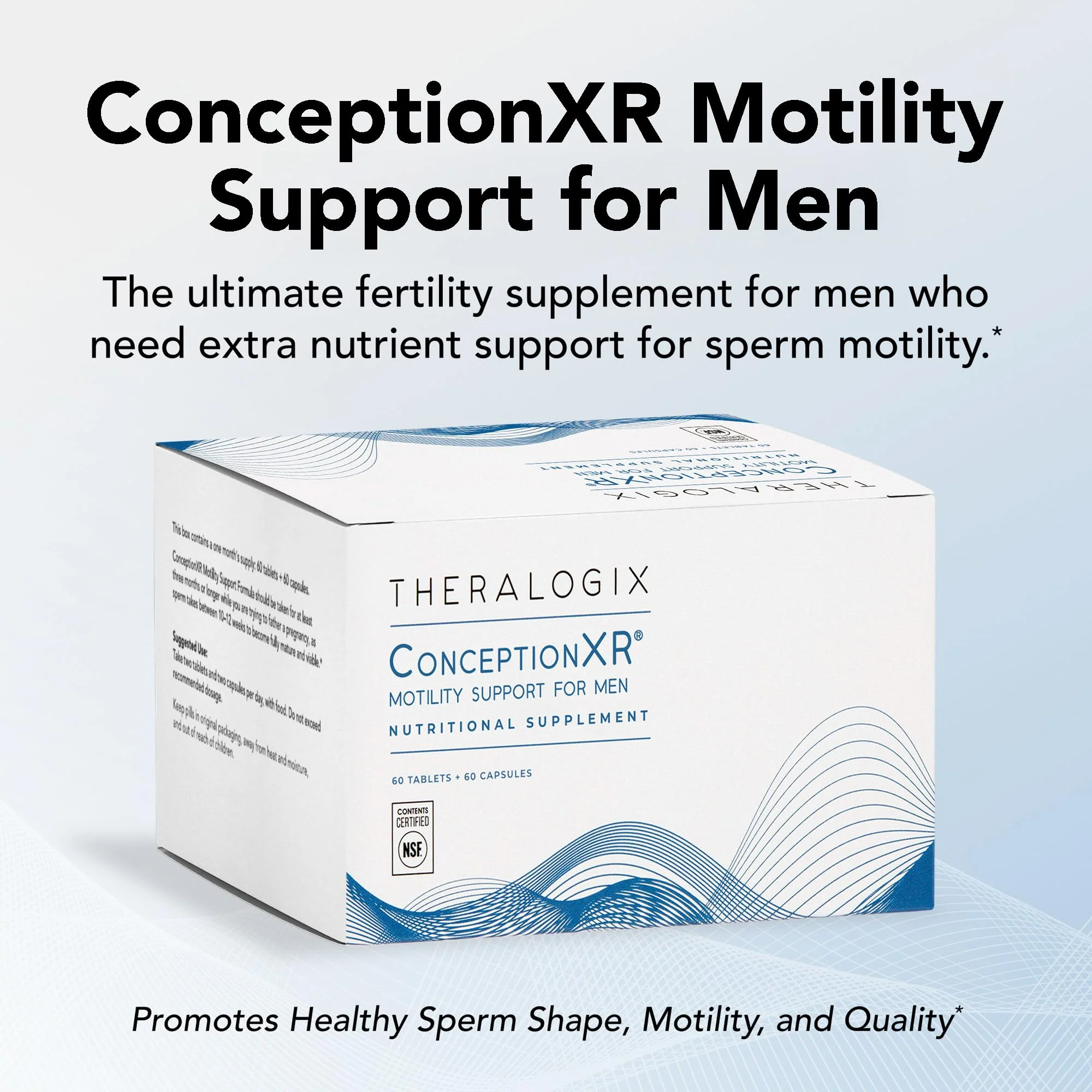Theralogix ConceptionXR Motility Support Formula – Men’s Preconception Vitamins for Sperm Health, NSF Certified, 60 Tabs + 60 Caps - Image 10