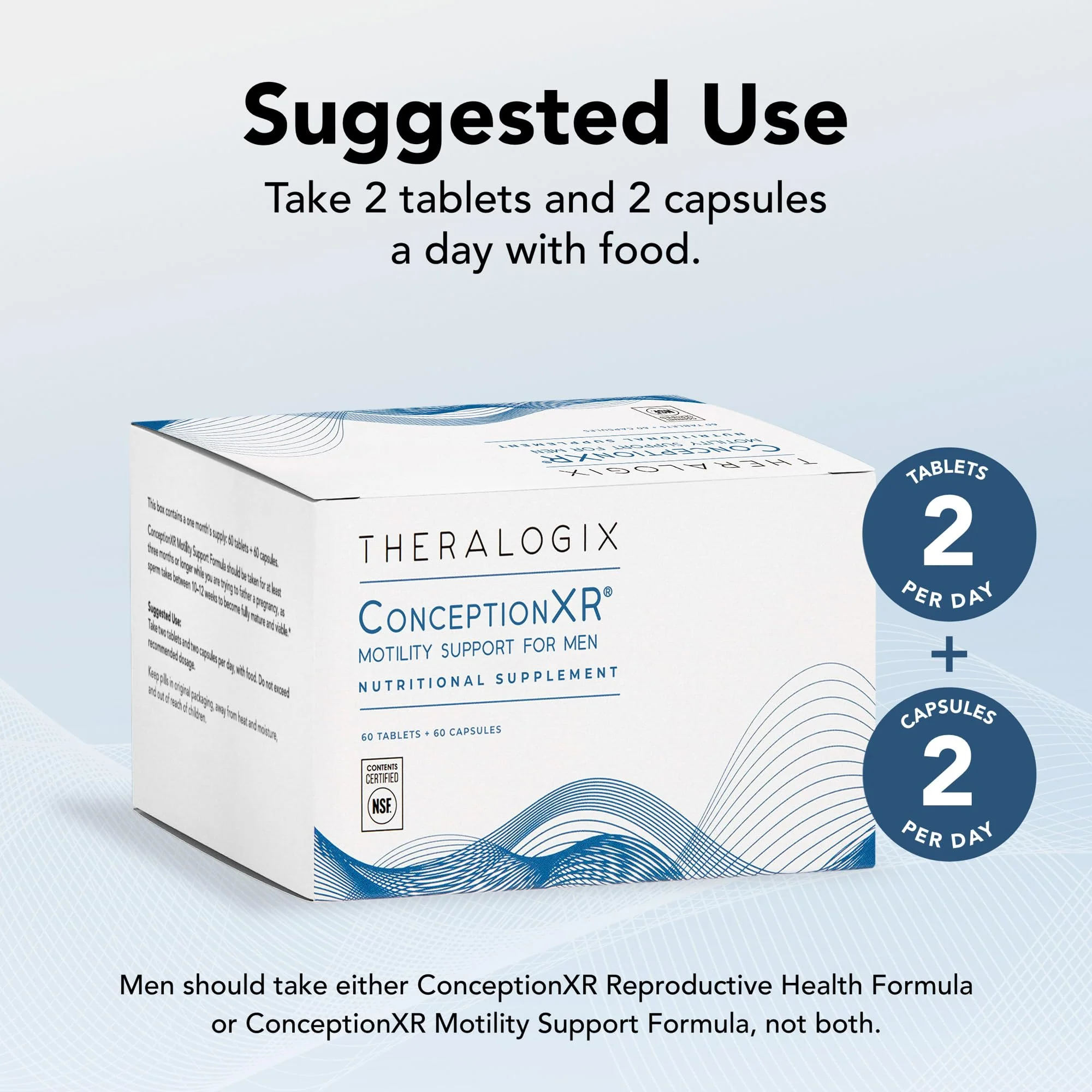 Theralogix ConceptionXR Motility Support Formula – Men’s Preconception Vitamins for Sperm Health, NSF Certified, 60 Tabs + 60 Caps - Image 12