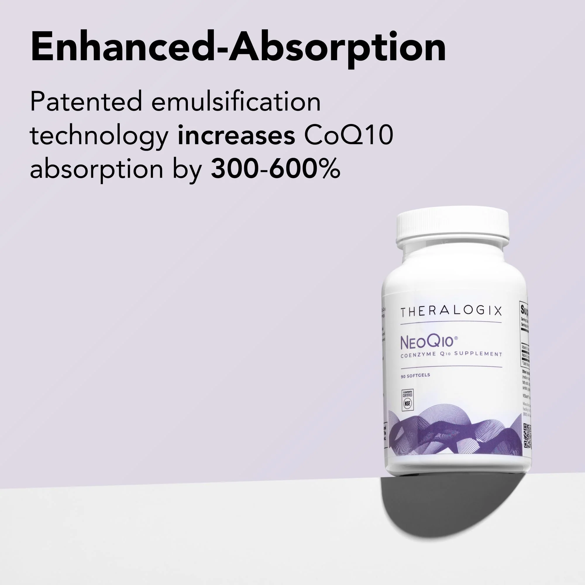 Theralogix NeoQ10 CoQ10 Supplement – Heart Health & Fertility Support | NSF Certified, 90 Softgels - Image 11