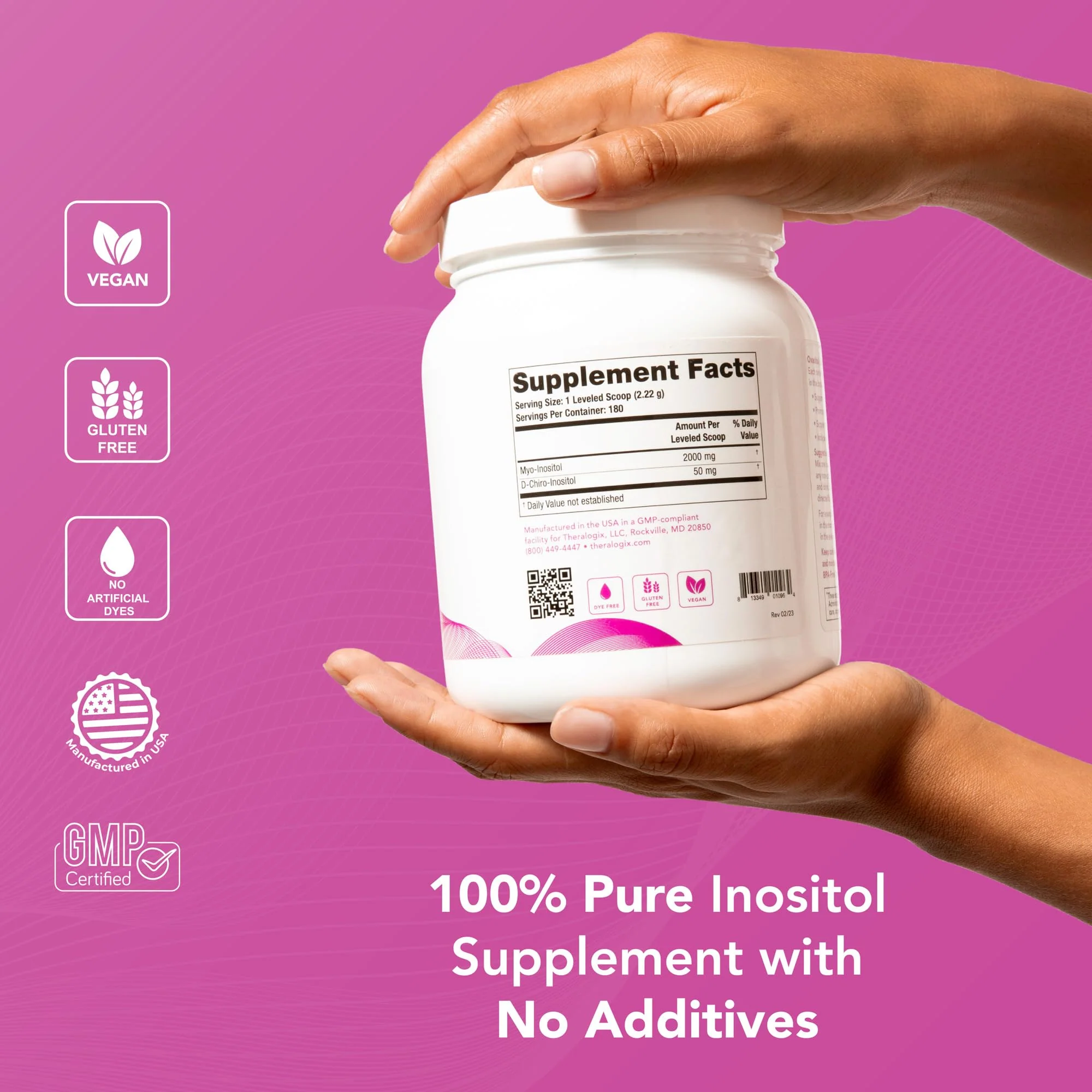 Theralogix Ovasitol Inositol Powder – 400 g (180 Servings) | Myo-Inositol & D-Chiro Inositol for Hormone Balance & Ovarian Function, NSF Certified - Image 14