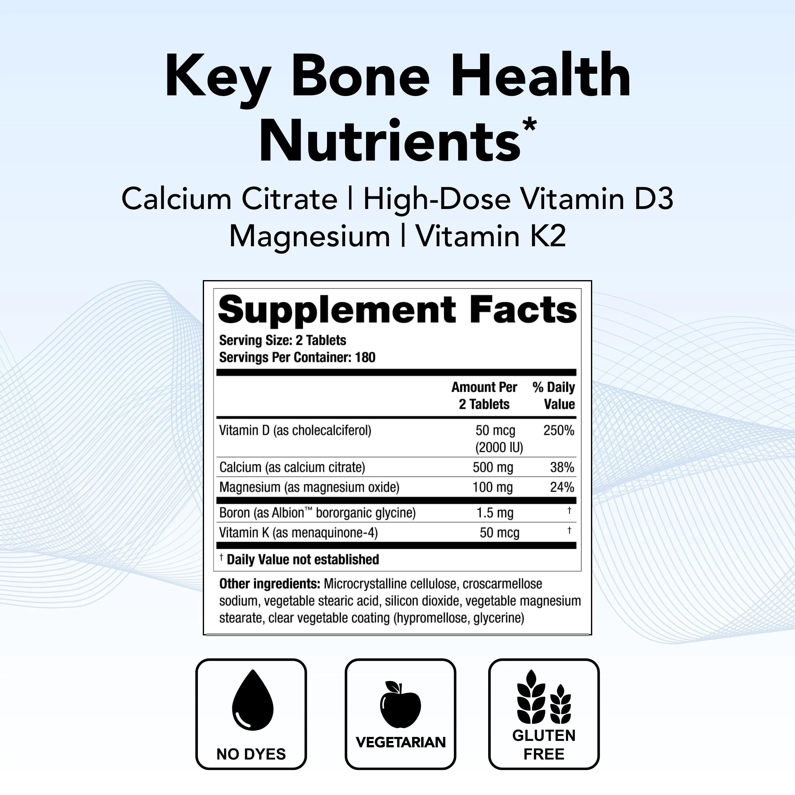 Theralogix TheraCal D4000 – Bone Health Support Supplement with Calcium, Magnesium, Vitamin D3, Vitamin K2 & Boron* | 360 Tablets | NSF Certified - Image 2
