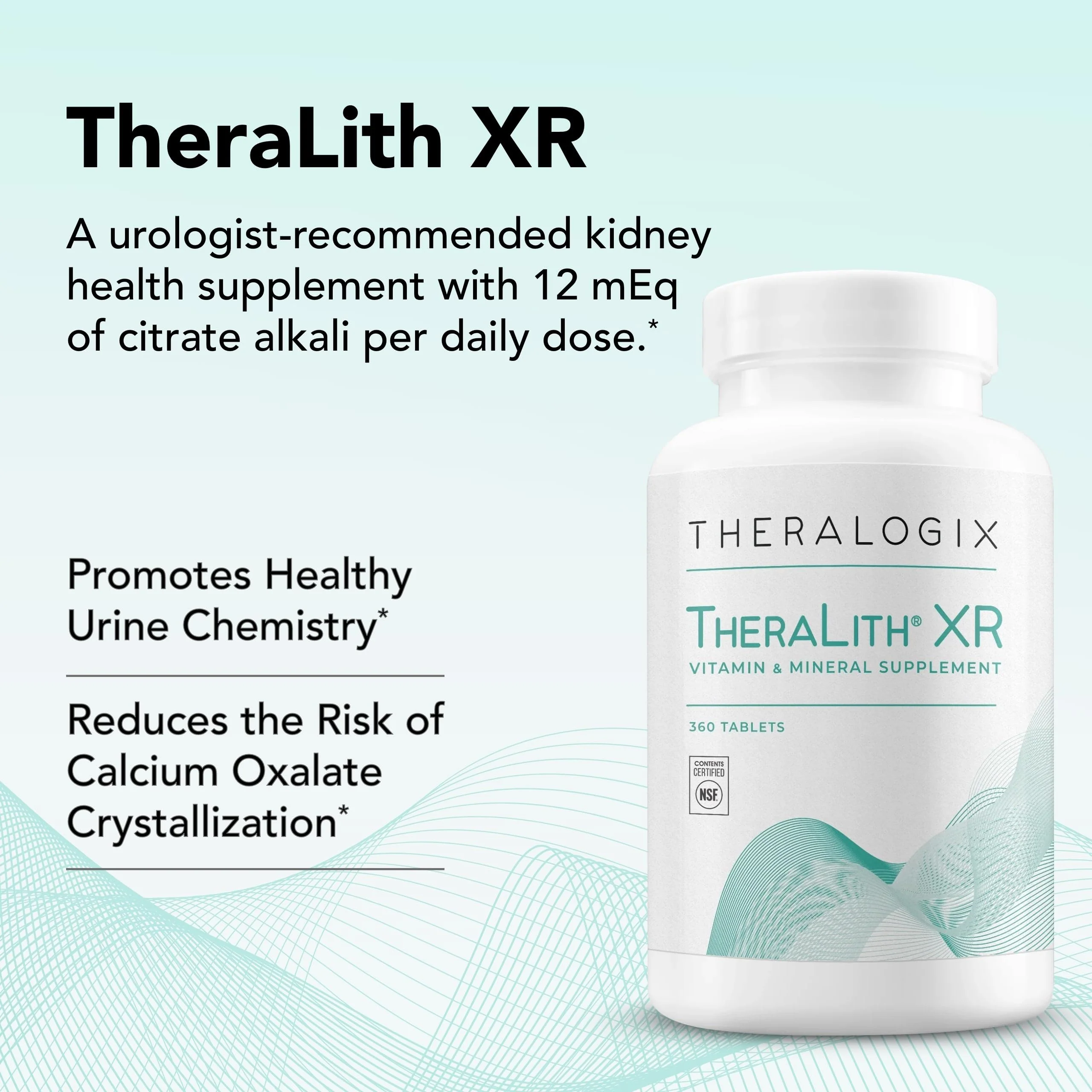 Theralogix TheraLith XR Vitamin & Mineral Supplement - Supports Urine Chemistry & Calcium Oxalate Balance | NSF Certified | 360 Tablets - Image 6