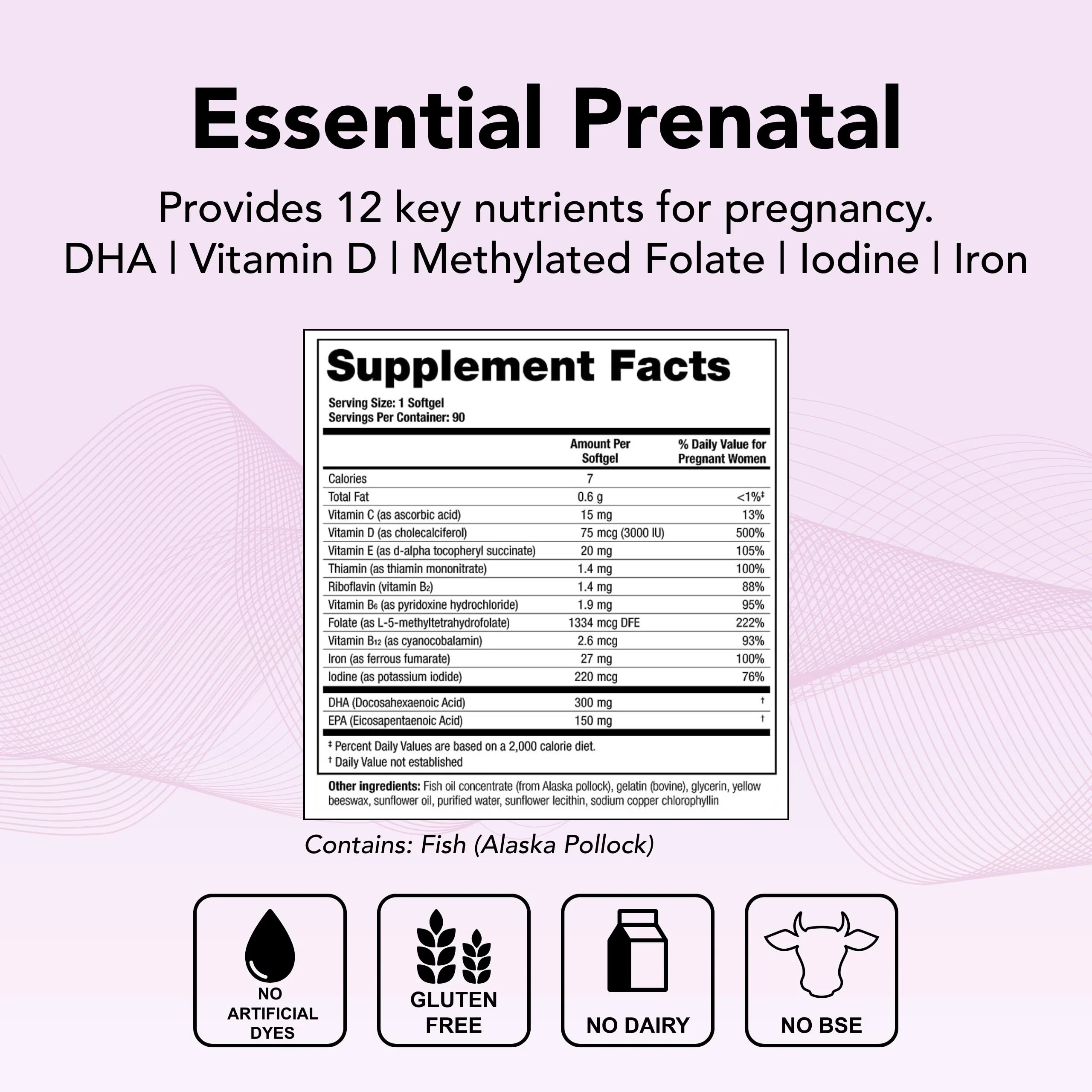 Theralogix TheraNatal One Prenatal Vitamin – 90-Softgel, 90-Day NSF Certified (DHA, D3, Folate, Iron) - Image 2