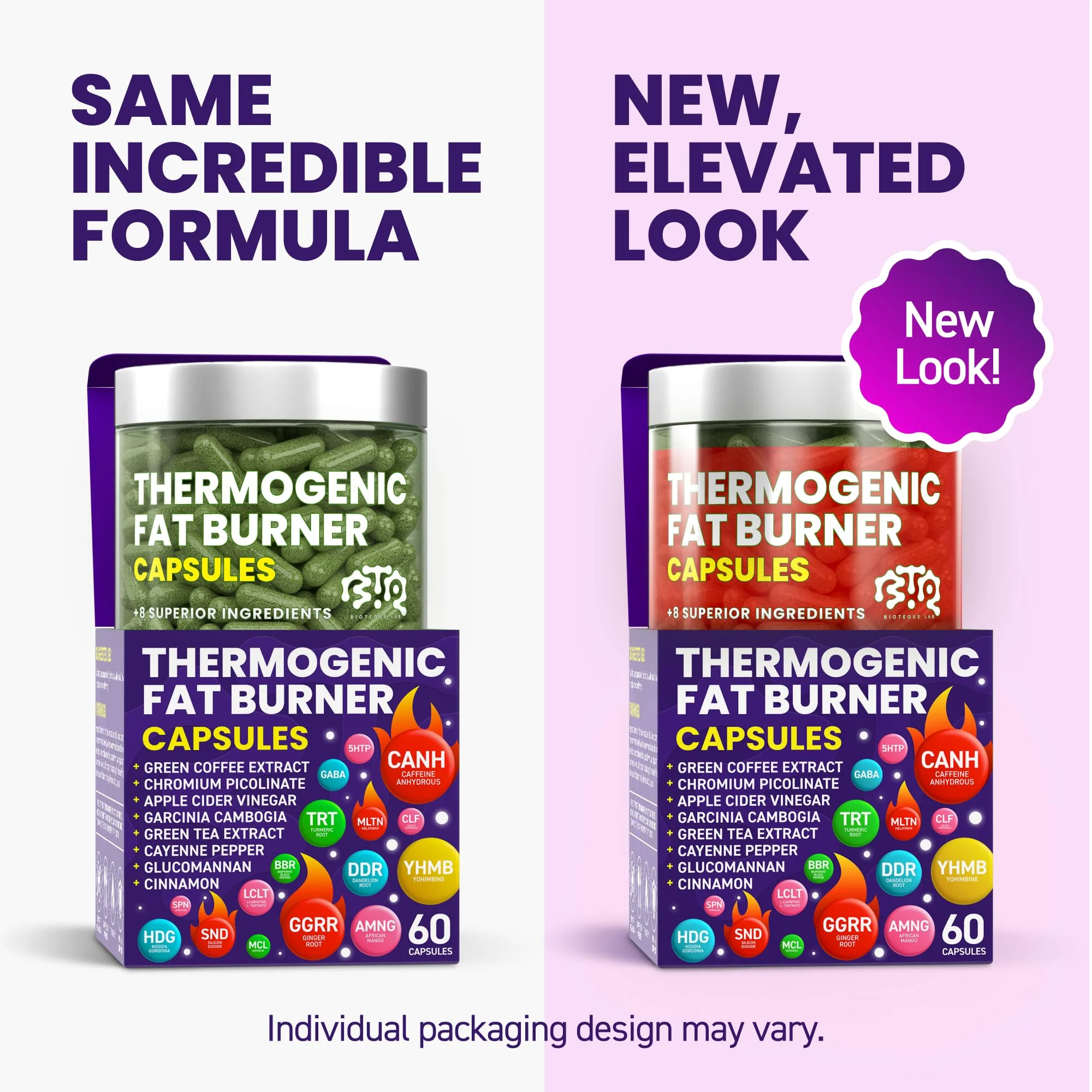 Thermogenic Fat Burner Capsules – Weight Loss Pills for Women & Men | Green Tea, Coffee Extract & Garcinia Cambogia | 60 Capsules - Image 2