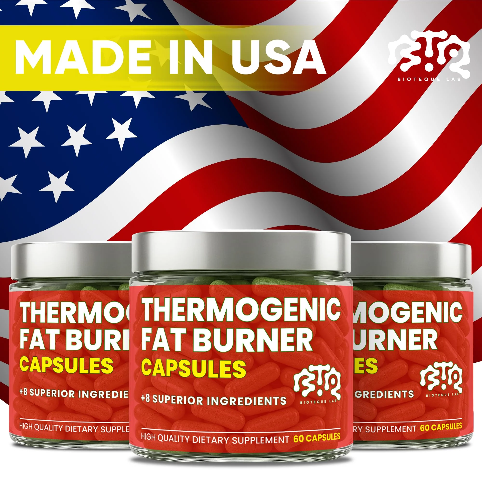 Thermogenic Fat Burner Capsules – Weight Loss Pills for Women & Men | Green Tea, Coffee Extract & Garcinia Cambogia | 60 Capsules - Image 5
