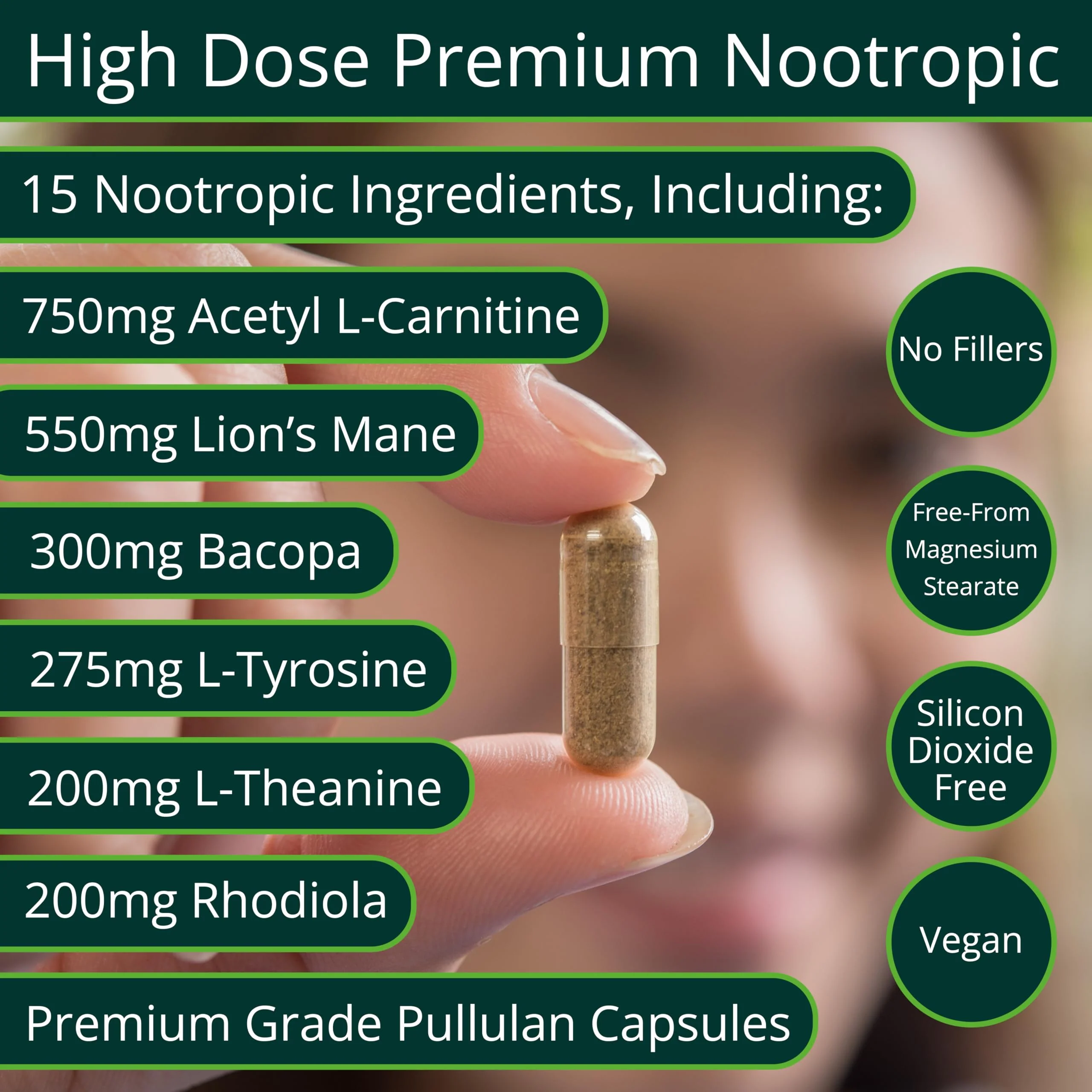 ThinkEase Brain Supplement (120 Capsules) | Memory, Mental Clarity, Focus, Cognitive Performance | Nootropic Supplement with L-Theanine, Acetyl L-Carnitine, Phosphatidylserine, Lion's Mane & More - Image 4